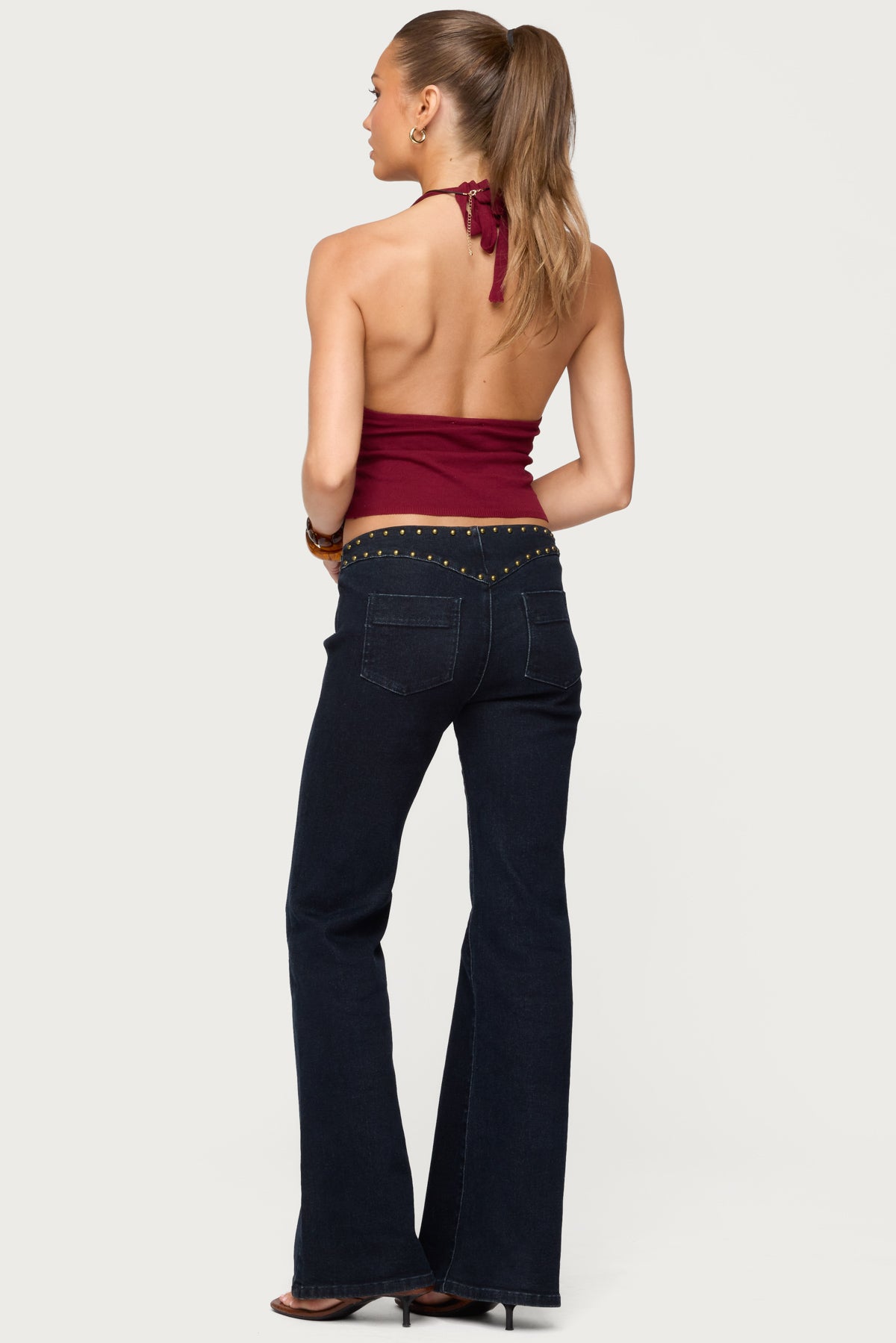 Missie Knitted Plunge Neck Halter Top-Milans Time