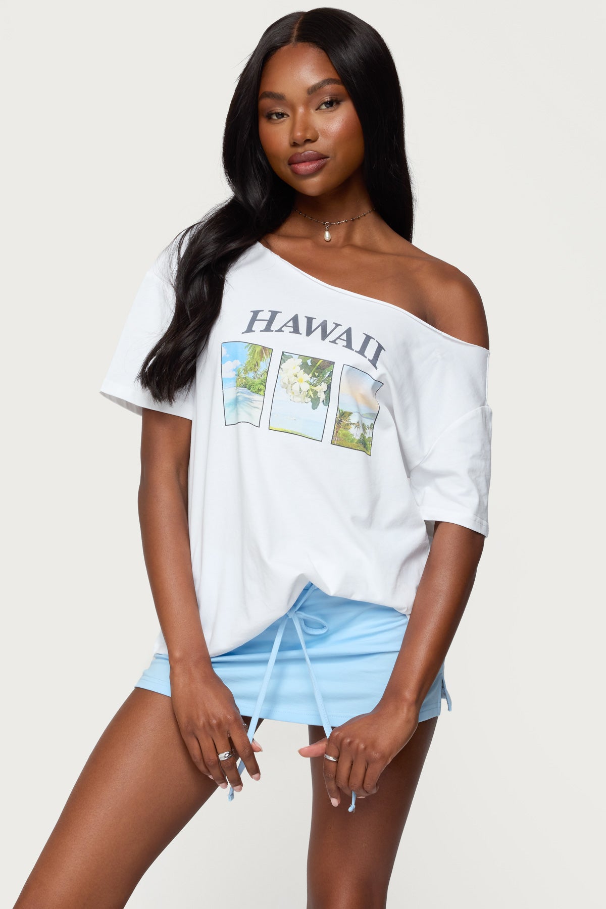 Hawaiian Babe Off Shoulder T Shirt-Milans Time