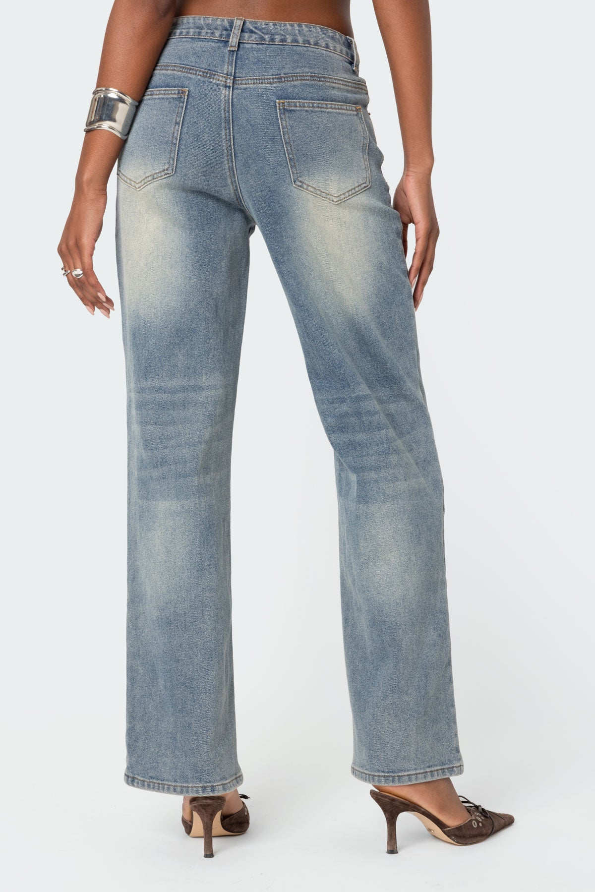 Amia Mid Rise Straight Leg Jeans-Milans Time