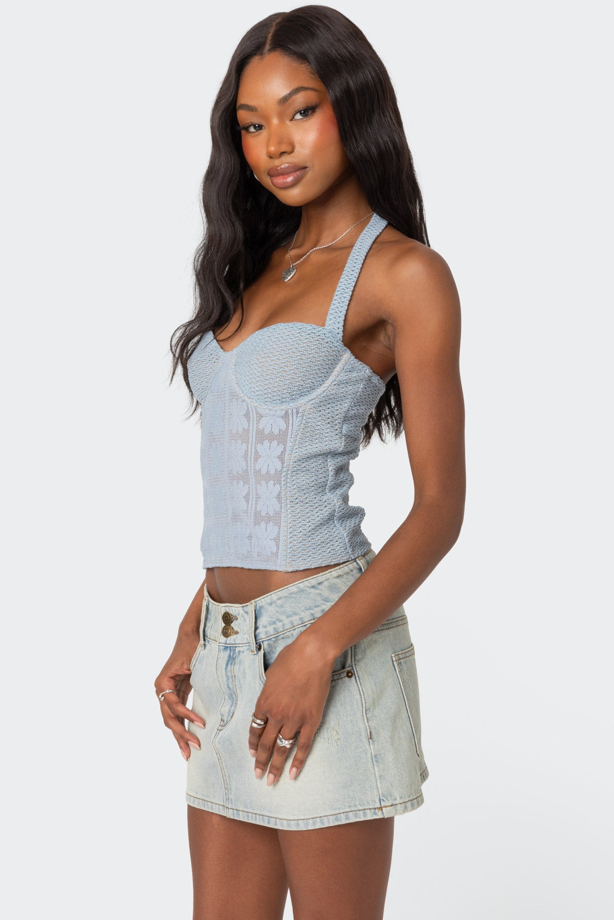 Mixed Crochet Cupped Top-Milans Time