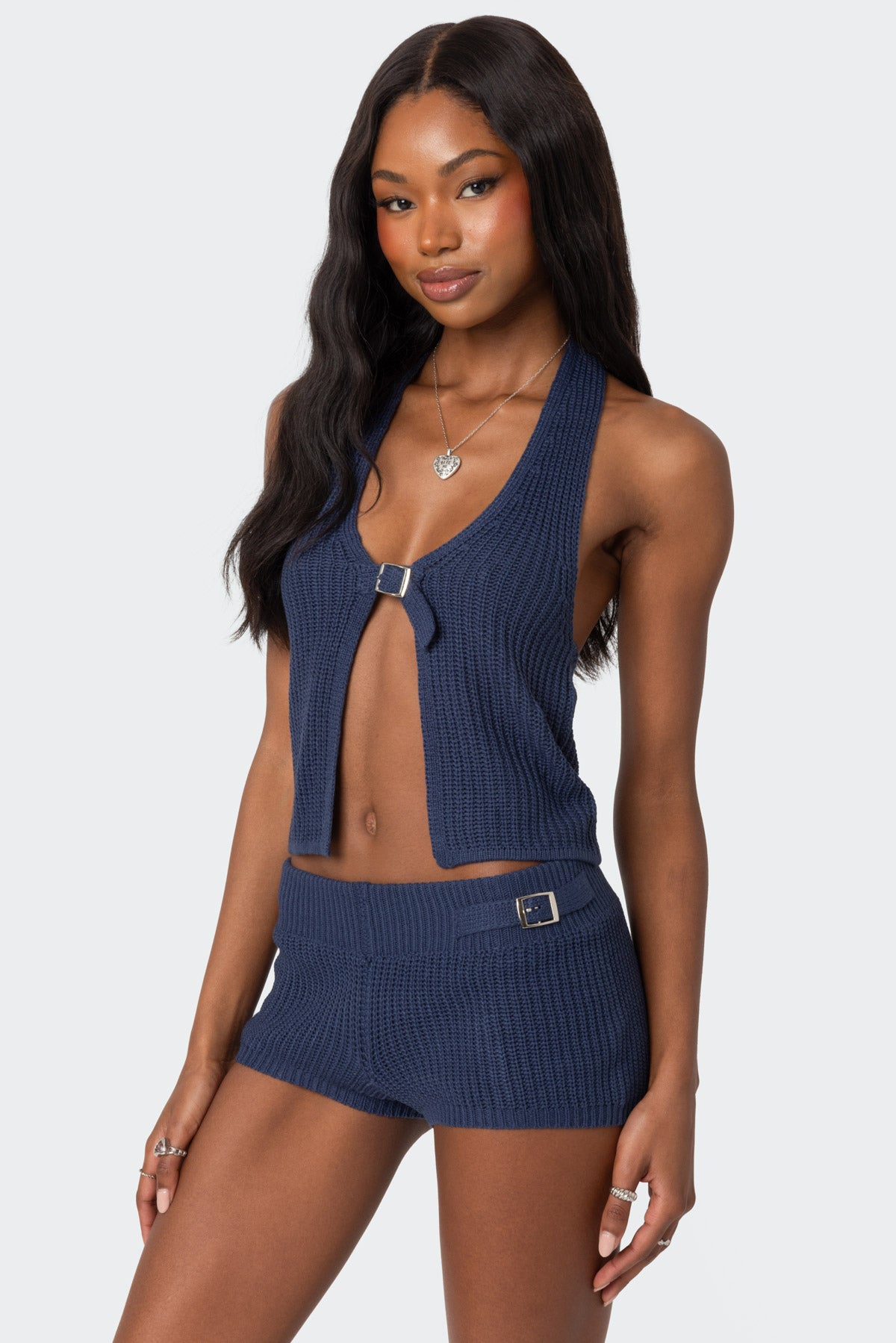 Weekender Belted Knit Halter Top-Milans Time