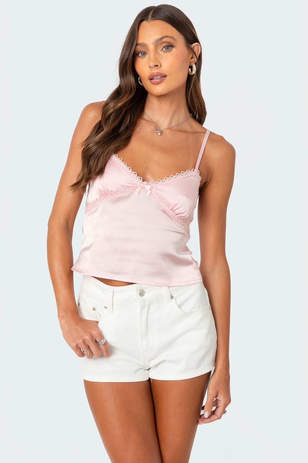 Imani Satin Effect Tank Top-Milans Time