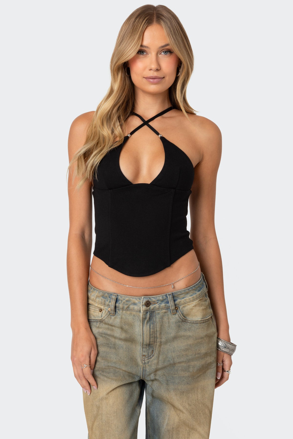 Lou Crossover Beaded Corset-Milans Time