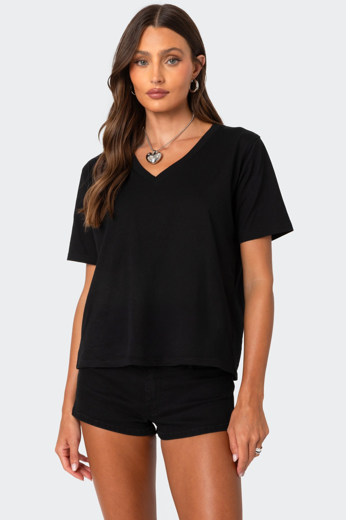 Loose Fit V Neck T Shirt-Milans Time