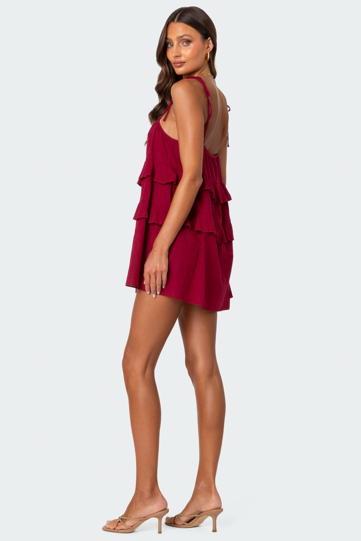 Dorothia Sheer Linen Look Mini Dress-Milans Time