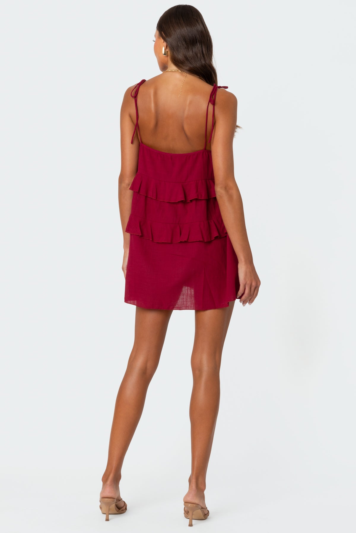 Dorothia Sheer Linen Look Mini Dress-Milans Time