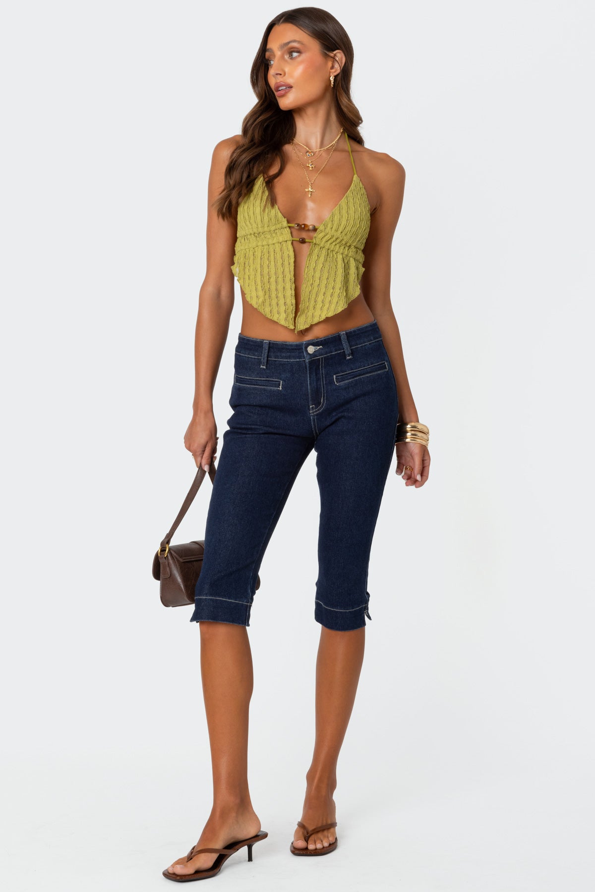 Anaya Textured Open Back Top-Milans Time