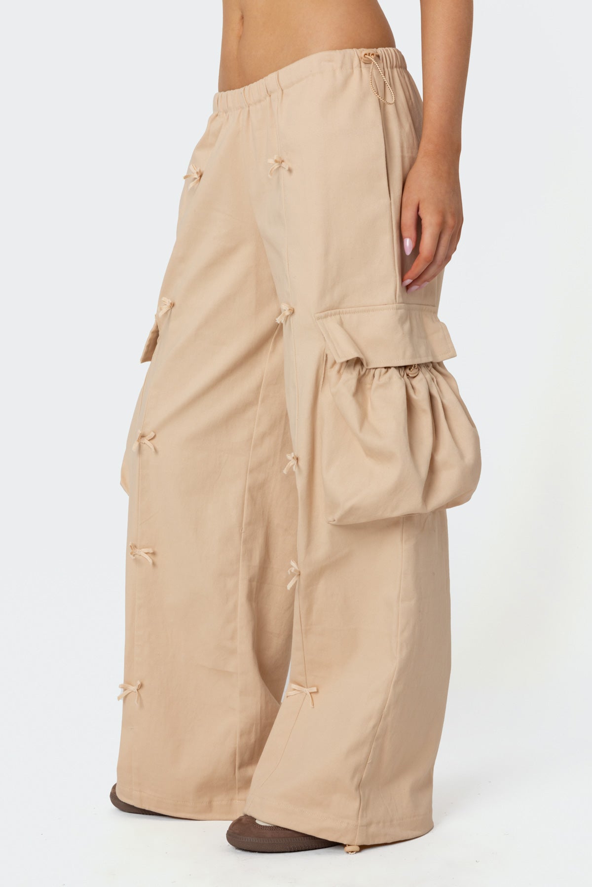 Bow Trim Cargo Parachute Pants-Milans Time