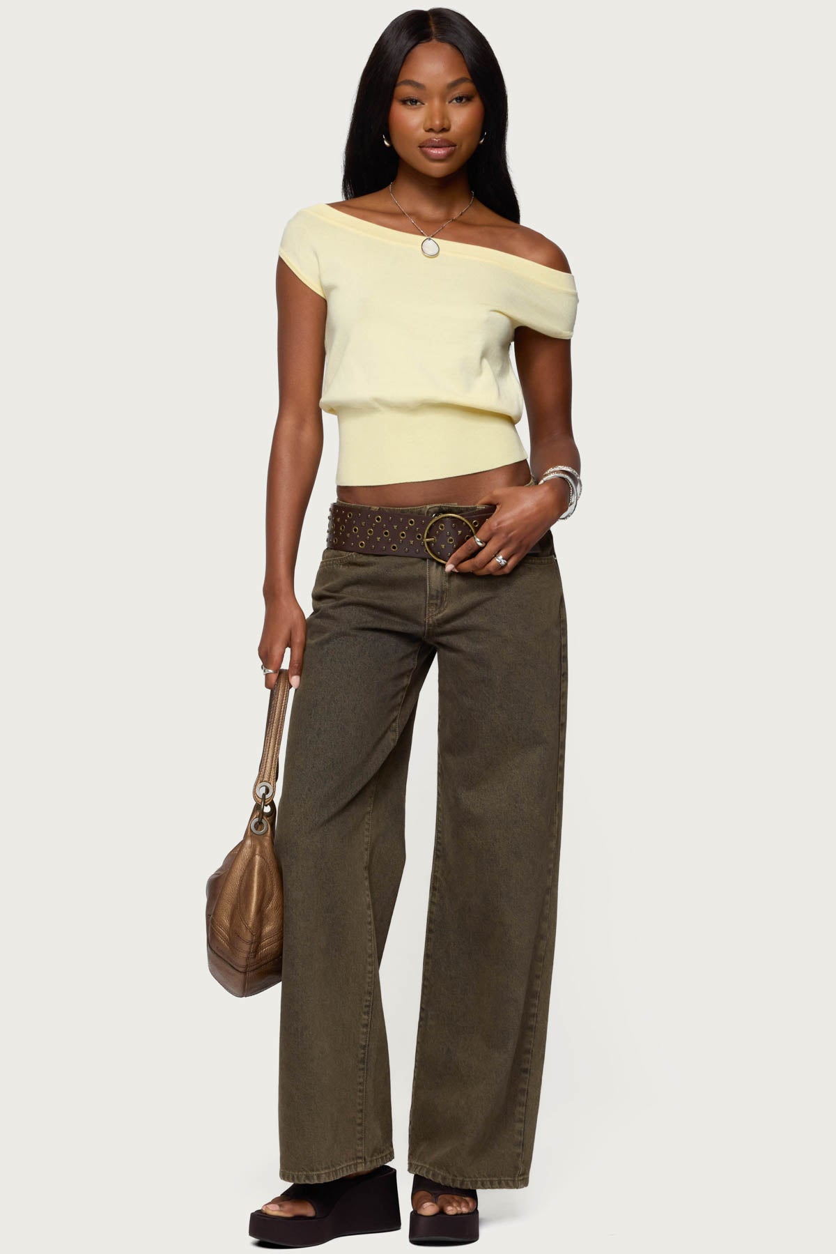 Michaela Off Shoulder Knit Top-Milans Time