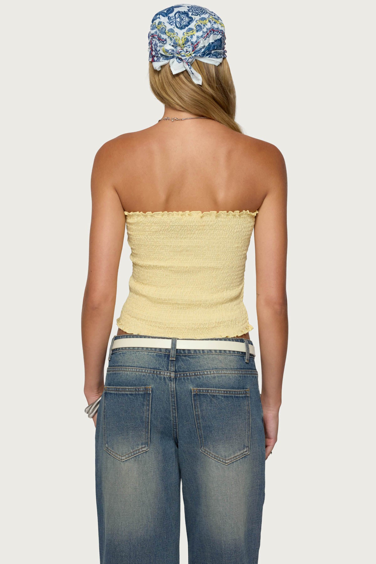 Emmet Strapless Scrunch Top-Milans Time