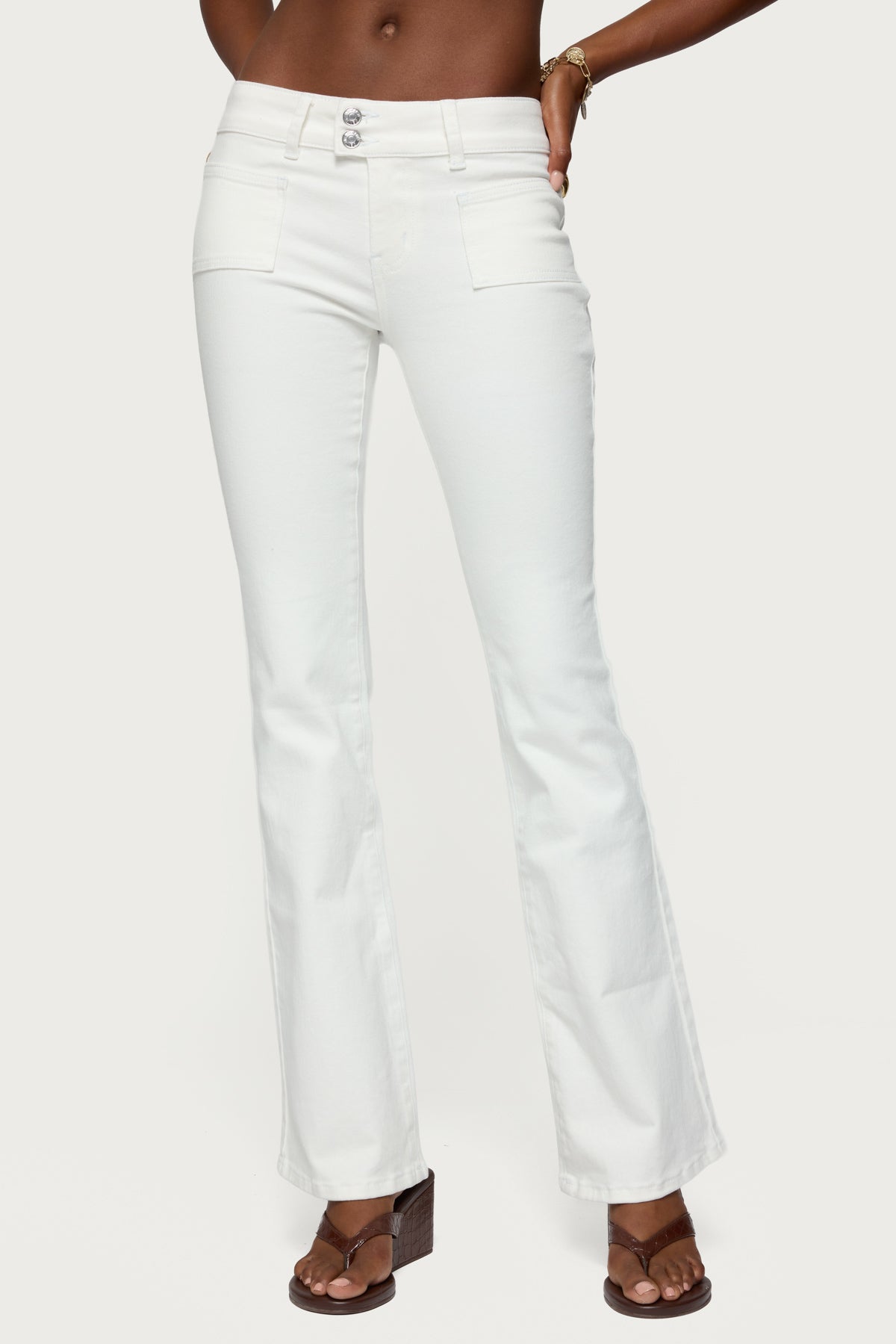 Mattea Low Rise Flared Jeans-Milans Time