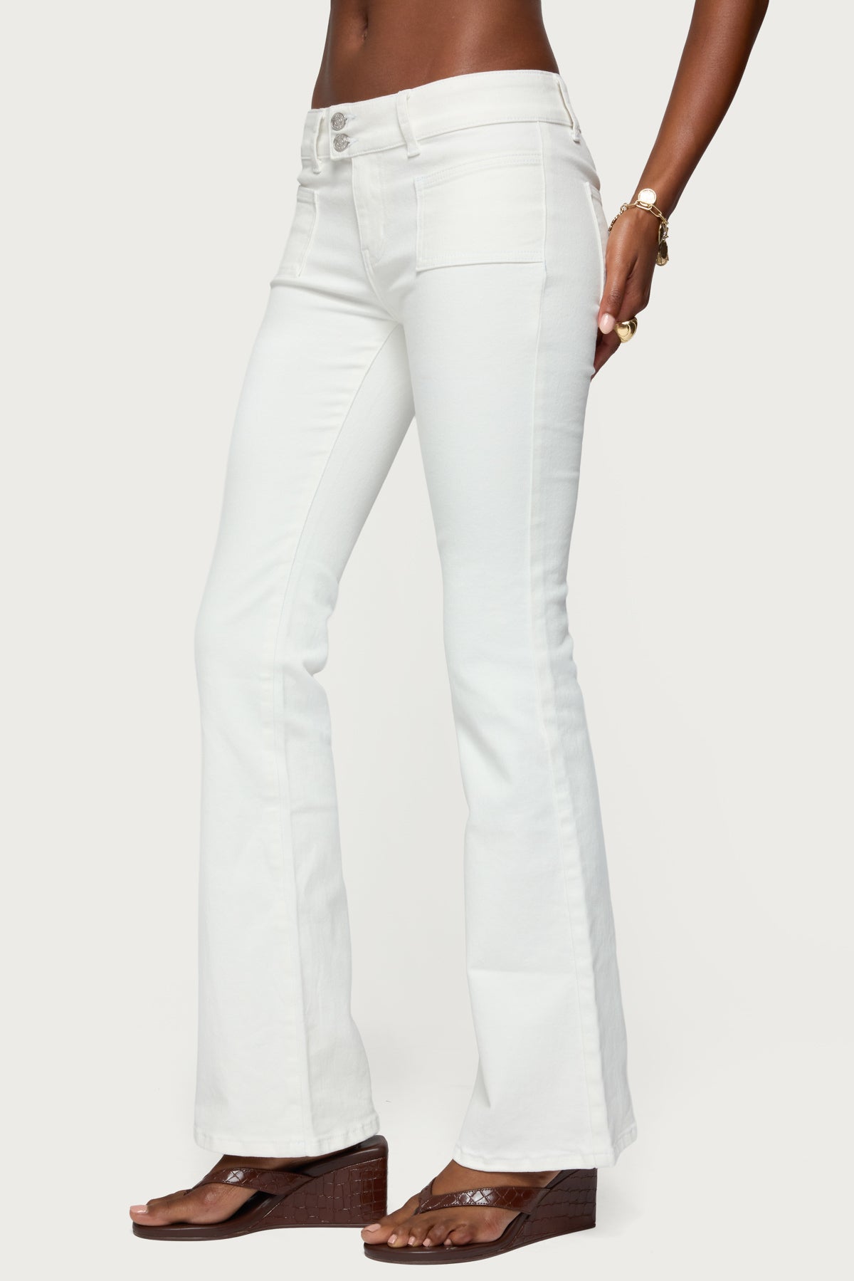 Mattea Low Rise Flared Jeans-Milans Time
