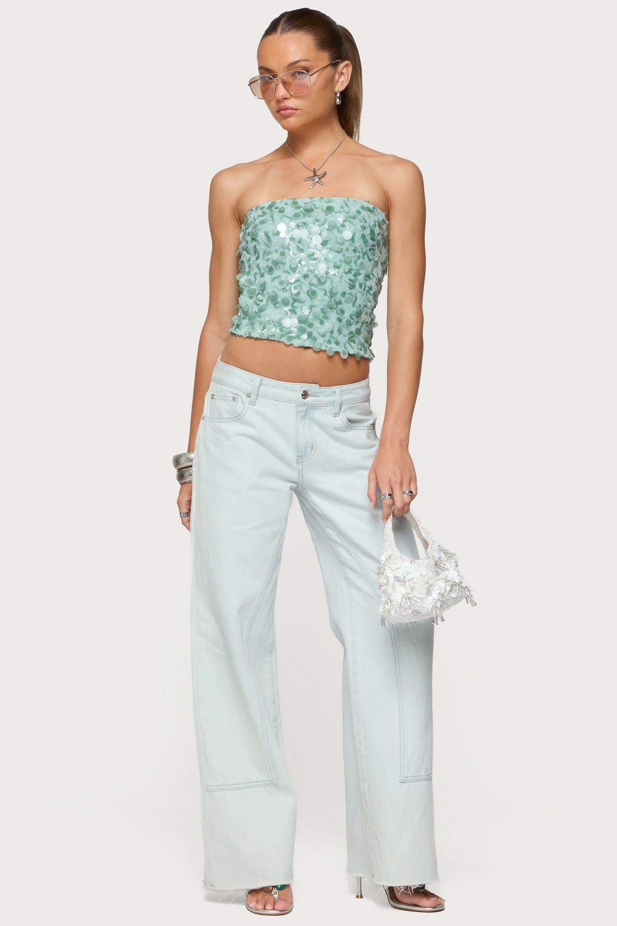 Brynn Sequin Strapless Top-Milans Time