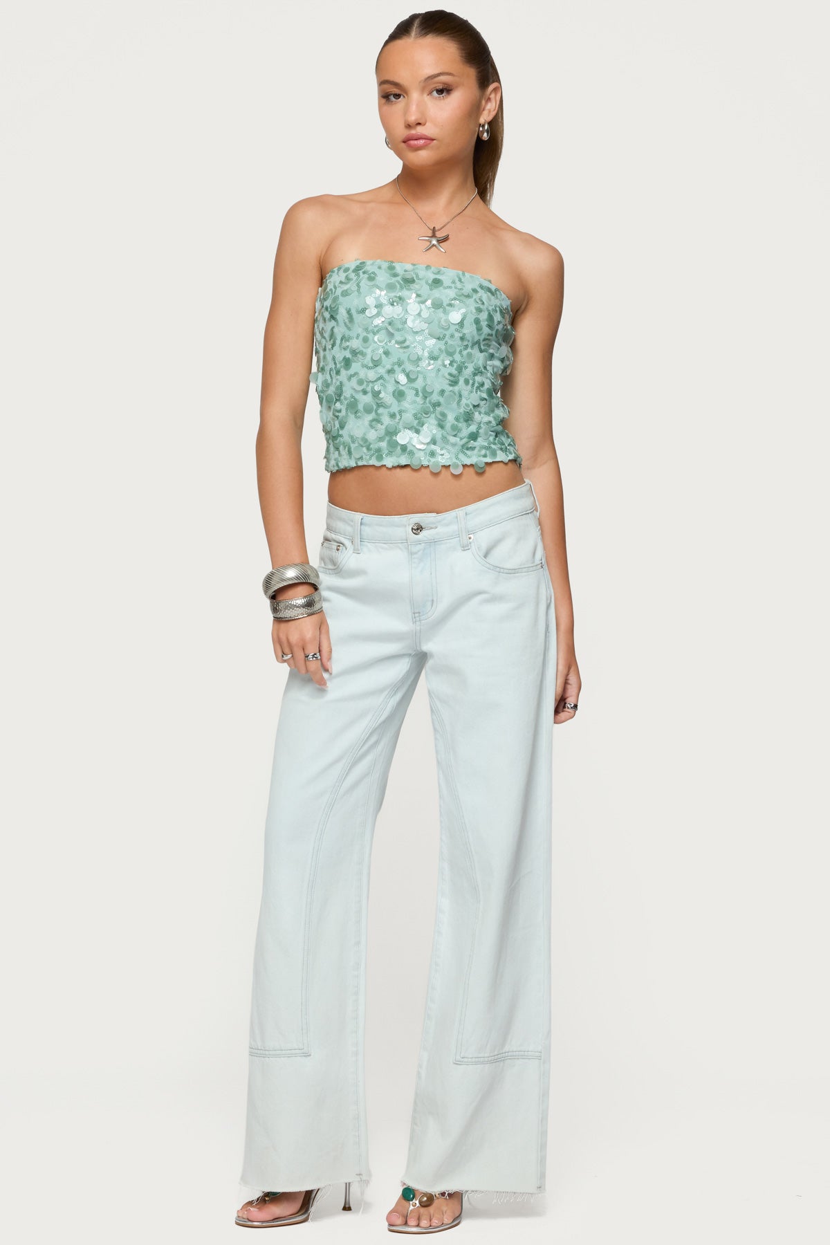 Brynn Sequin Strapless Top-Milans Time