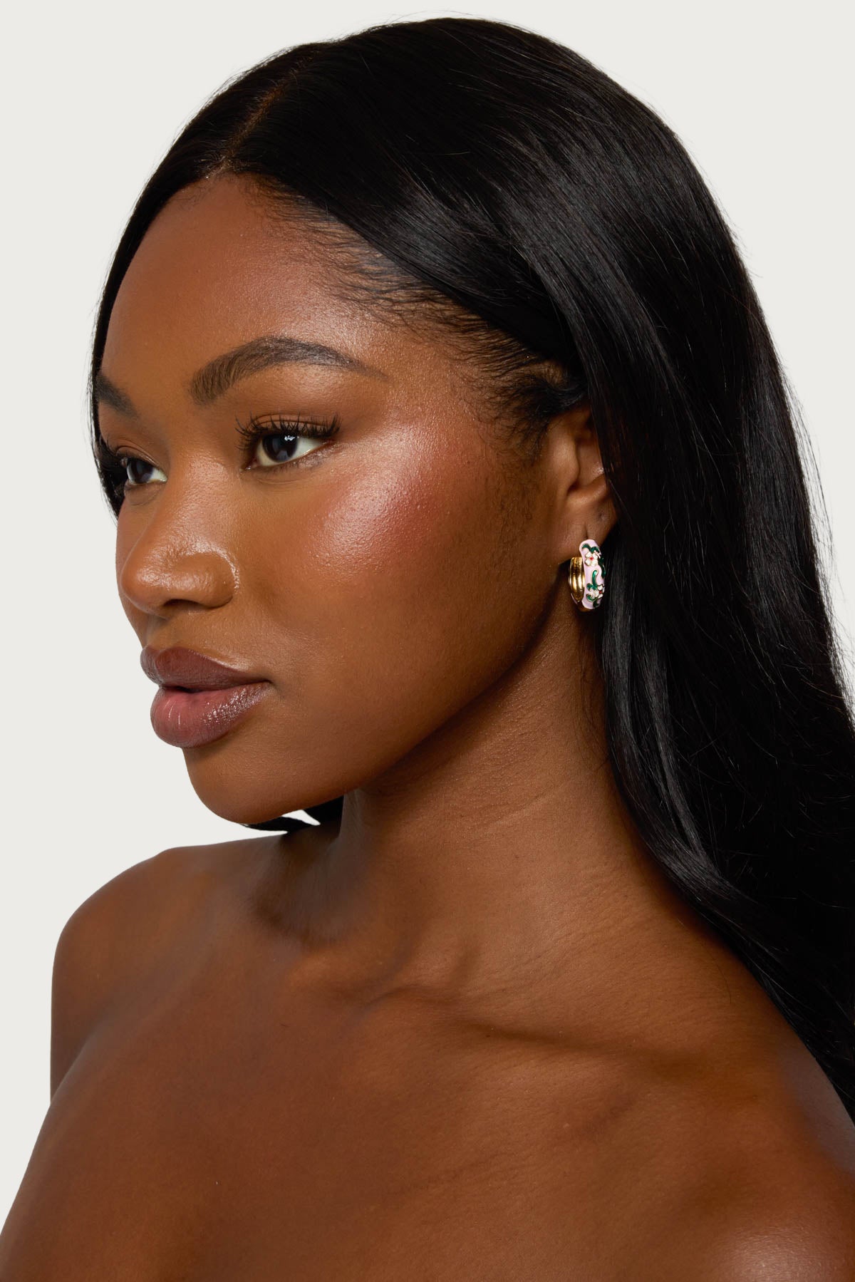 Vintage Floral Hoop Earrings-Milans Time