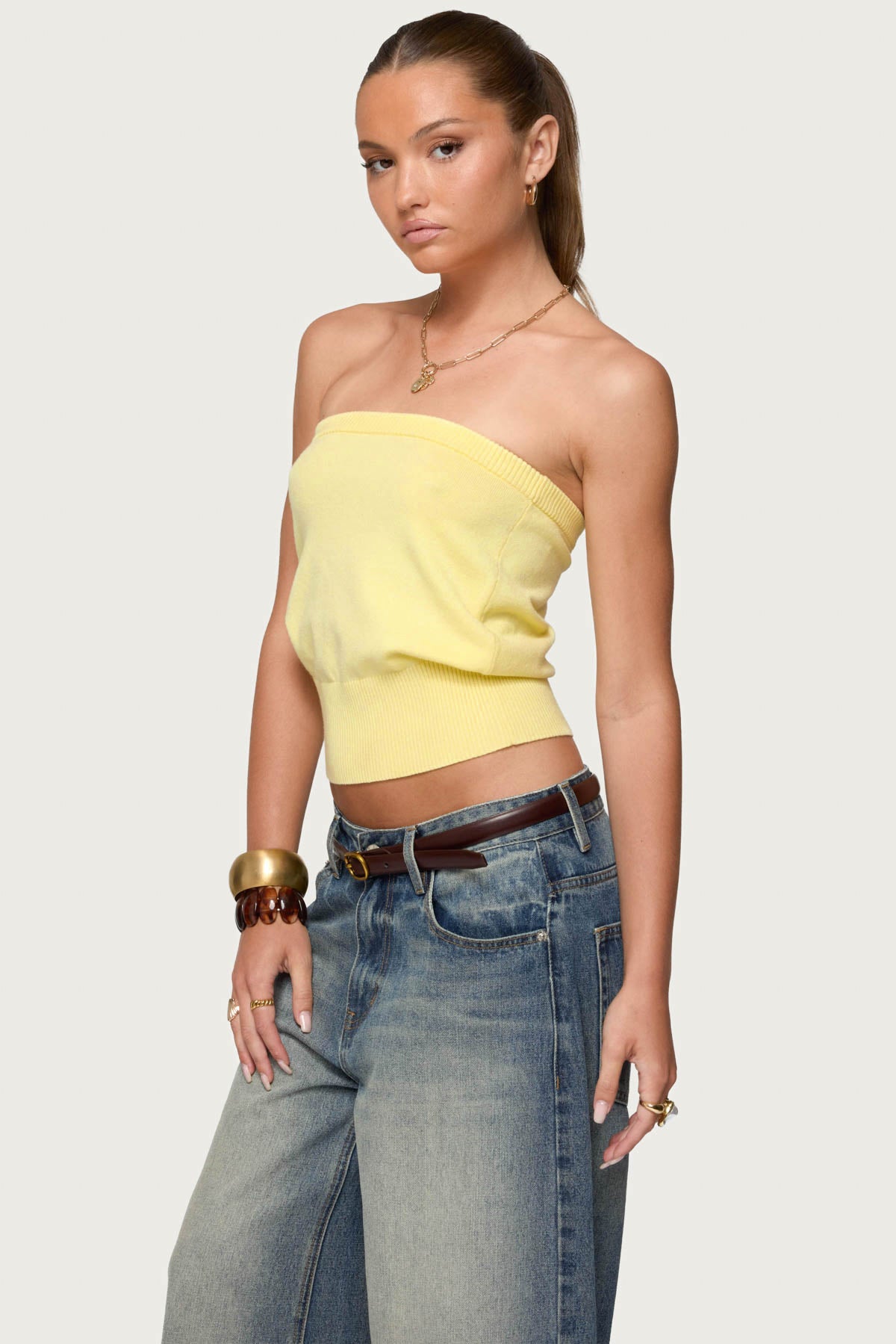 Philipa Strapless Knit Top-Milans Time