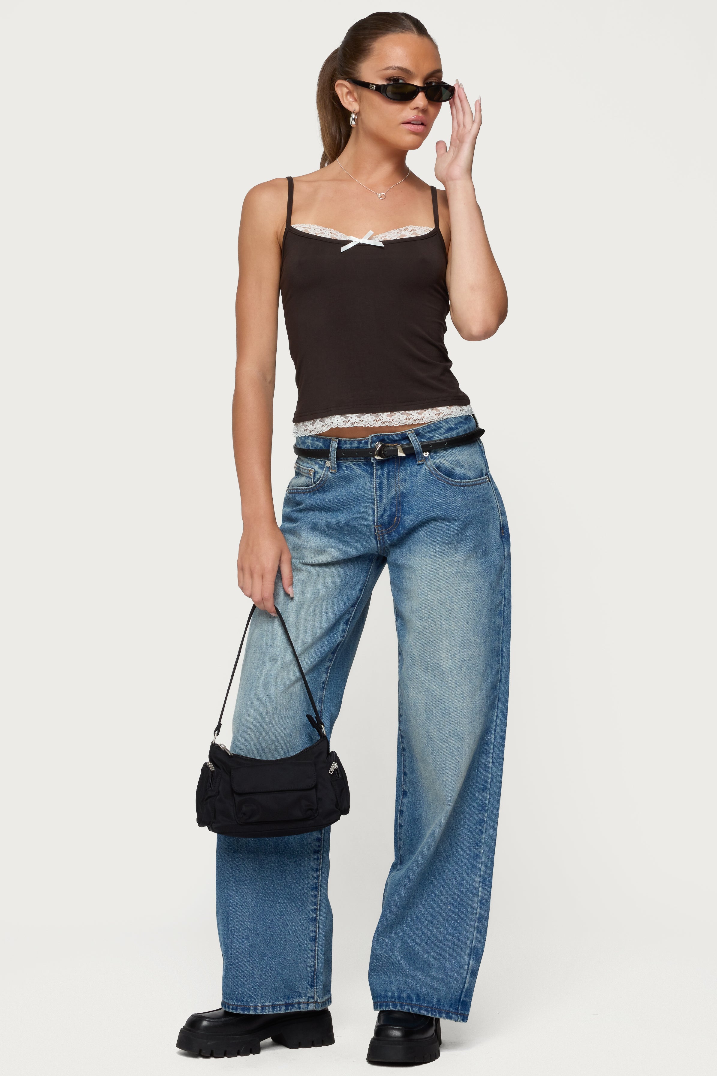 Magda Acid Wash Low Rise Baggy Jeans-Milans Time