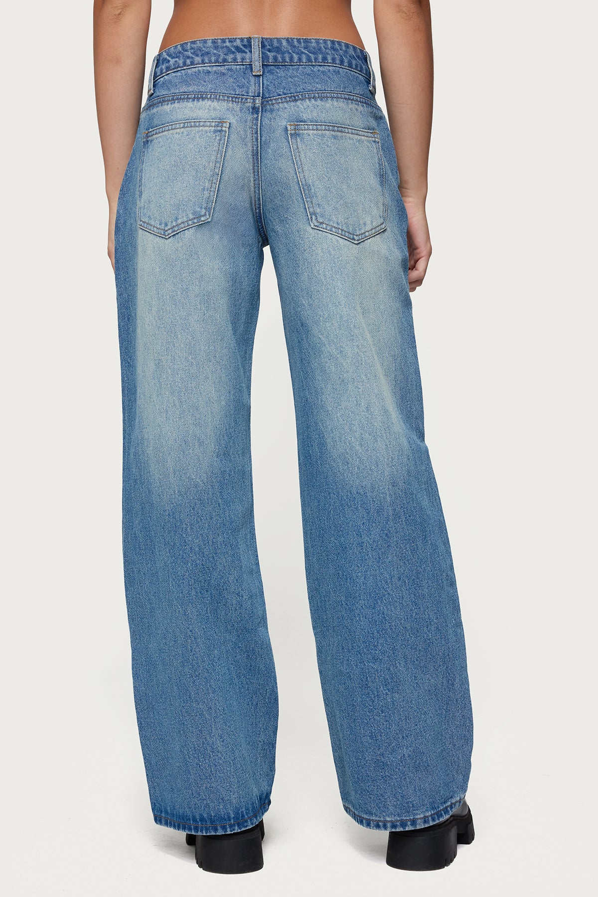 Magda Acid Wash Low Rise Baggy Jeans-Milans Time
