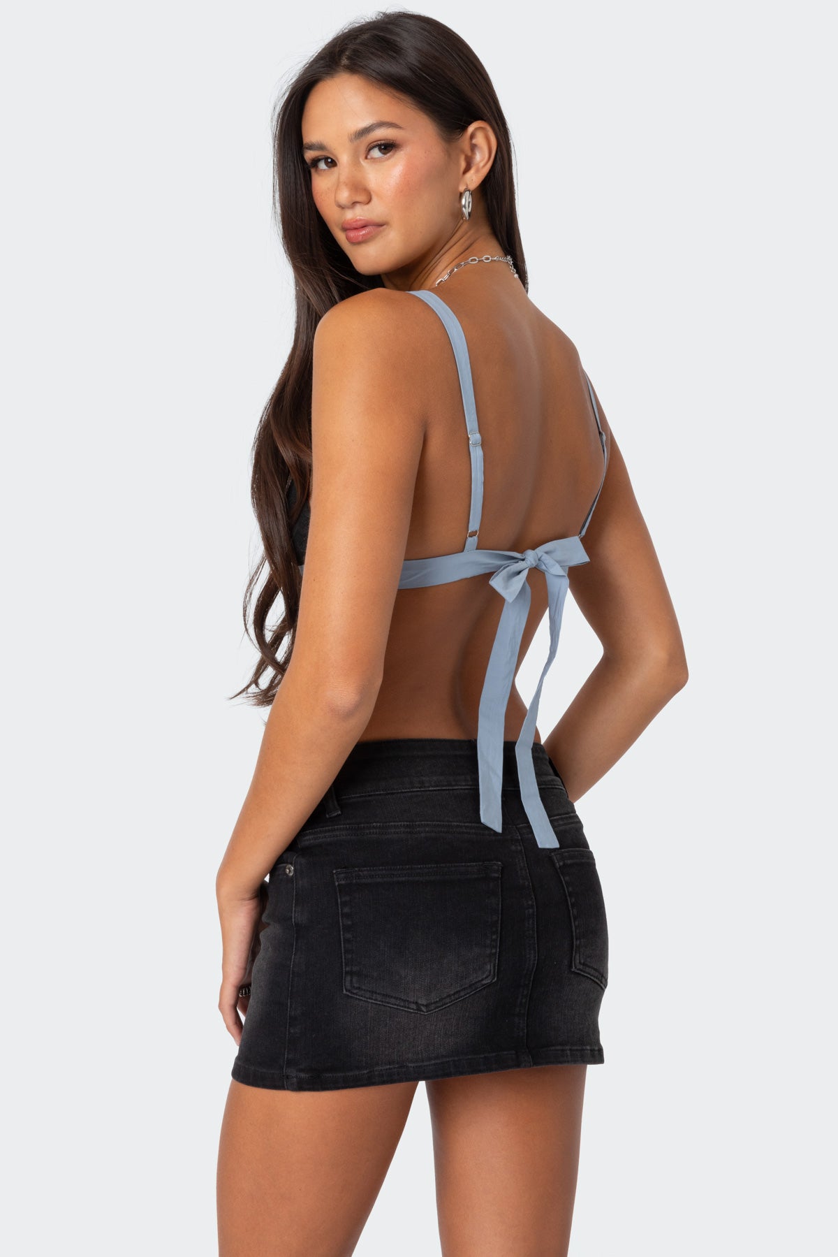 Sheer Lace Open Back Tank Top-Milans Time