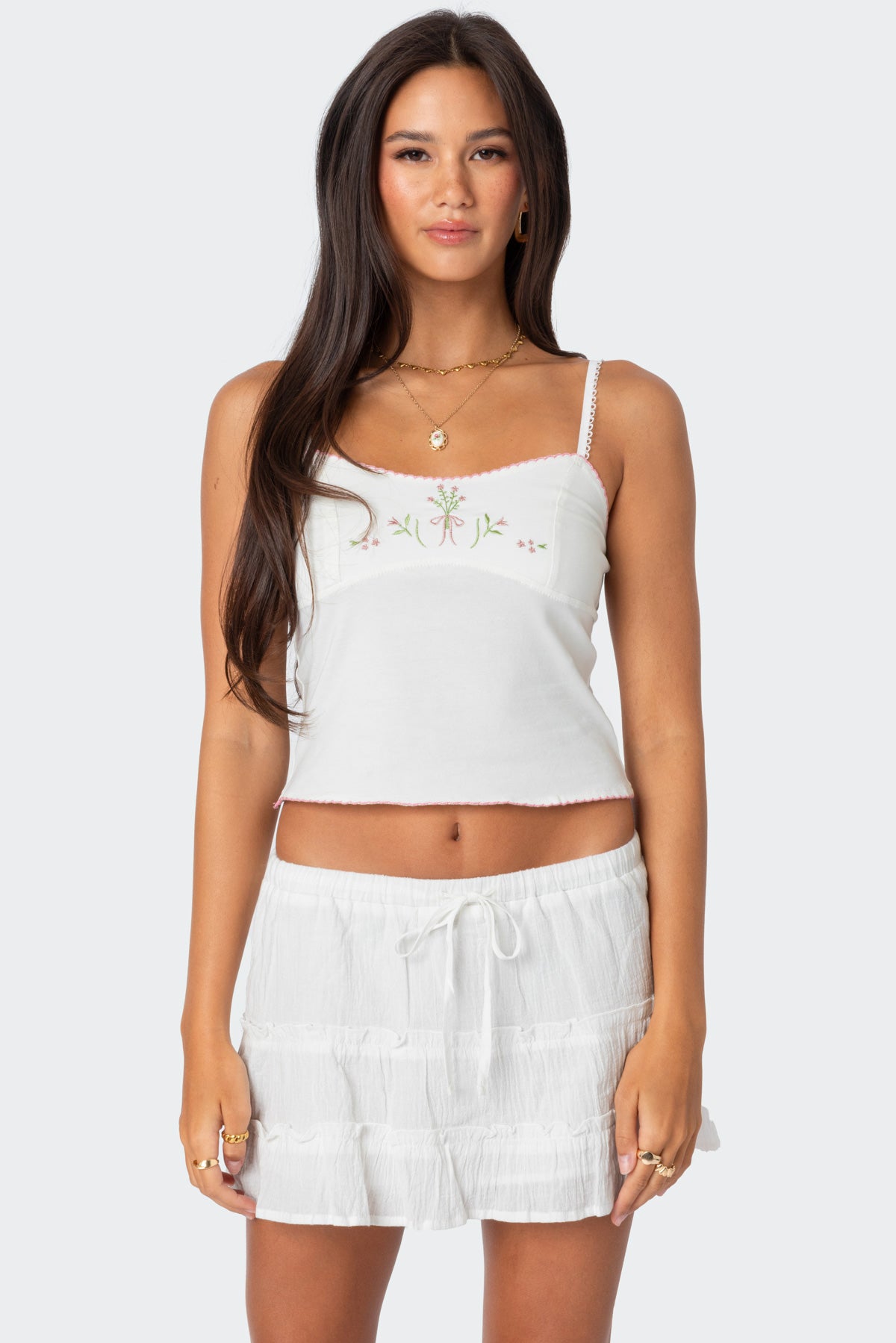 Prairie Embroidered Tank Top-Milans Time