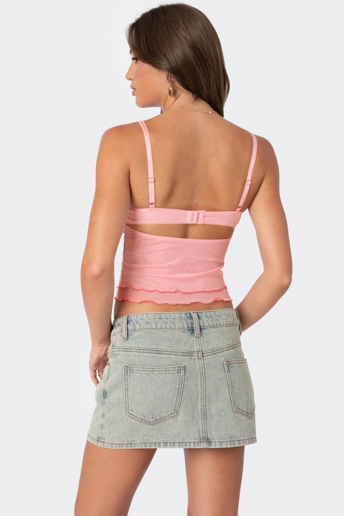 Embroidered Mesh Bra Top-Milans Time