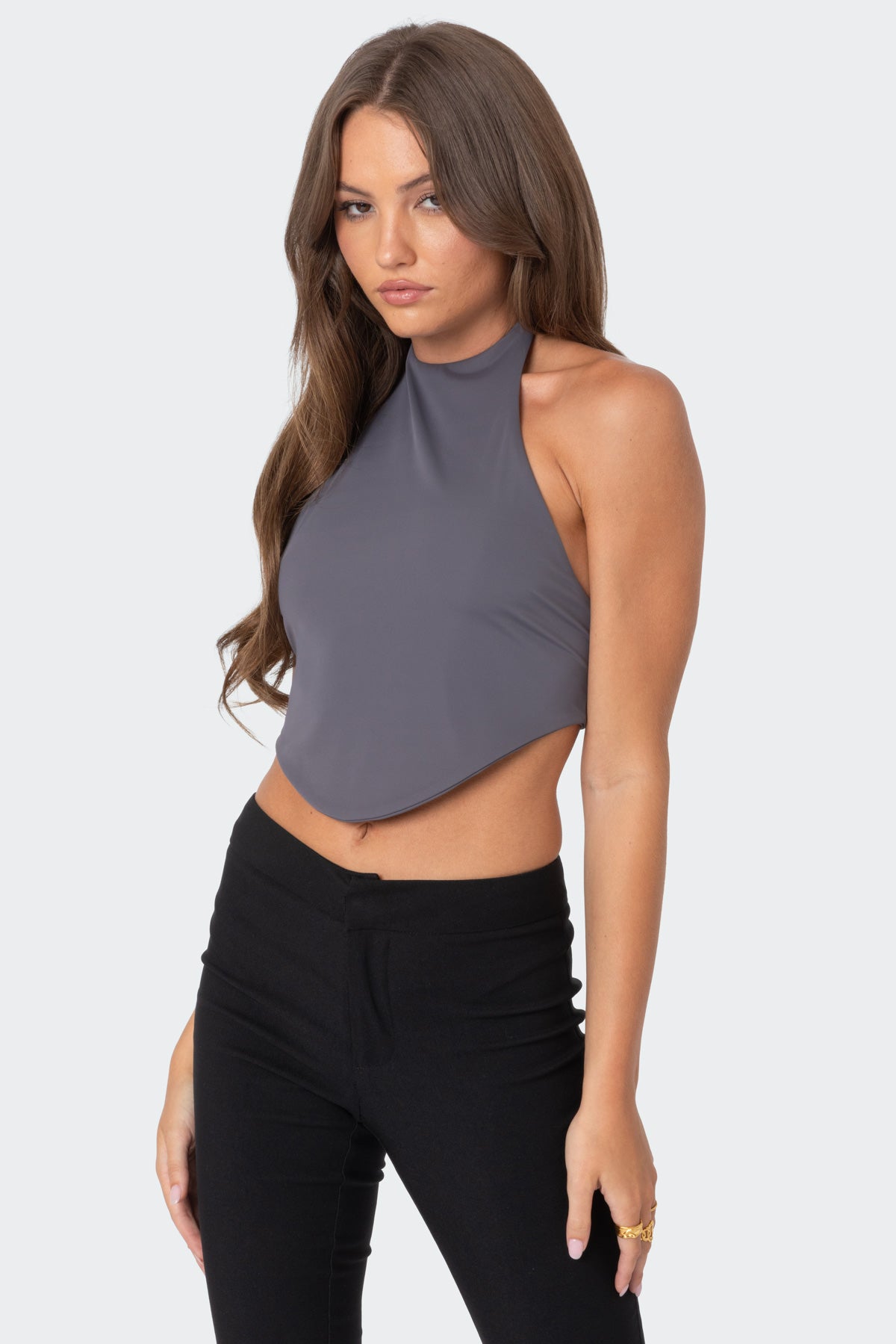 Raine Curved Halter Top-Milans Time
