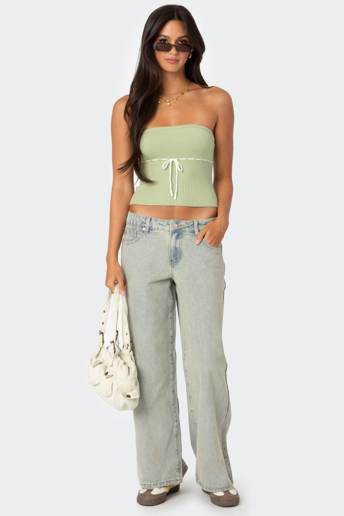Petite Magda Acid Wash Low Rise Baggy Jeans-Milans Time