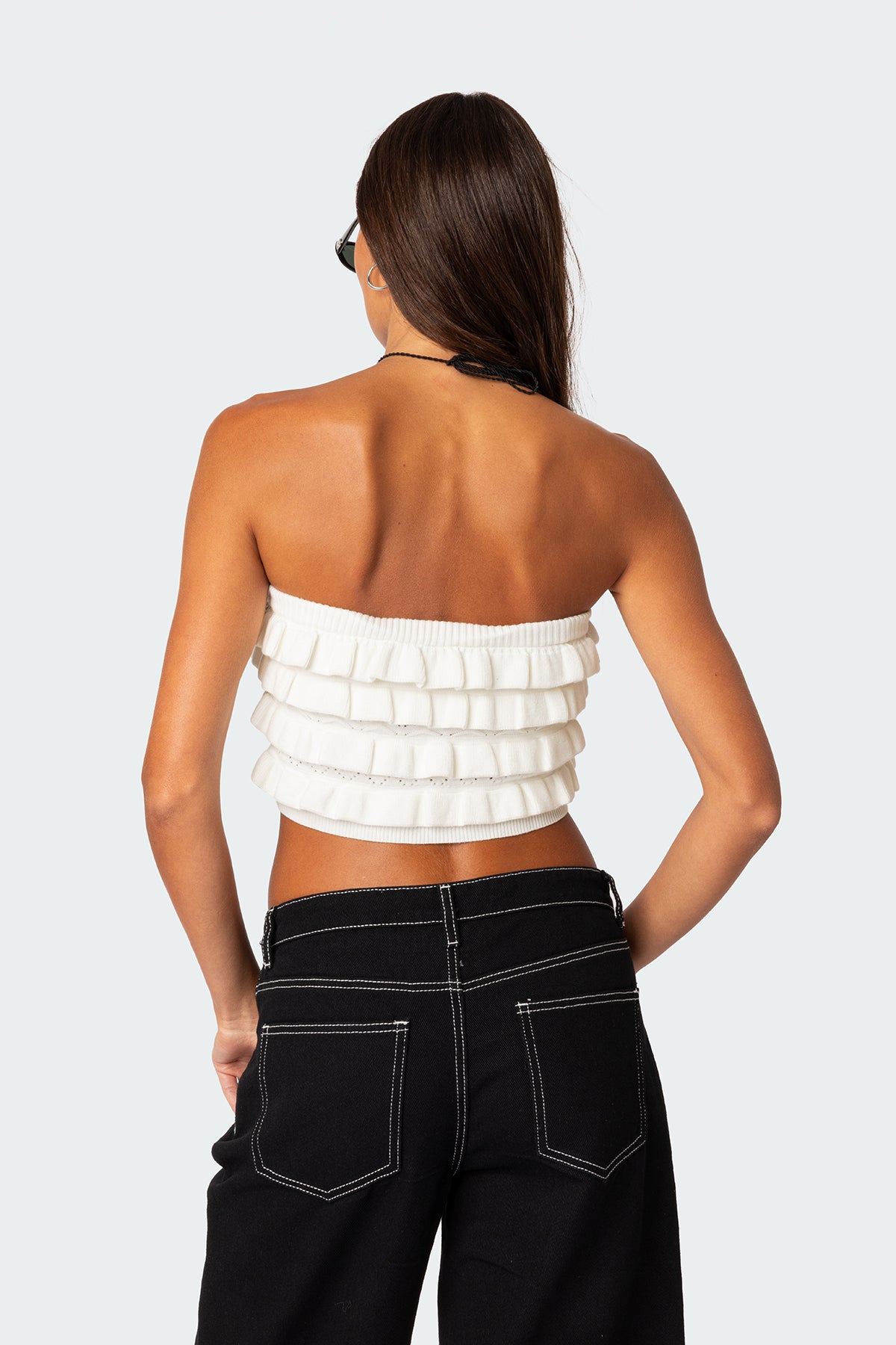 Robin Ruffle Knit Tube Top-Milans Time