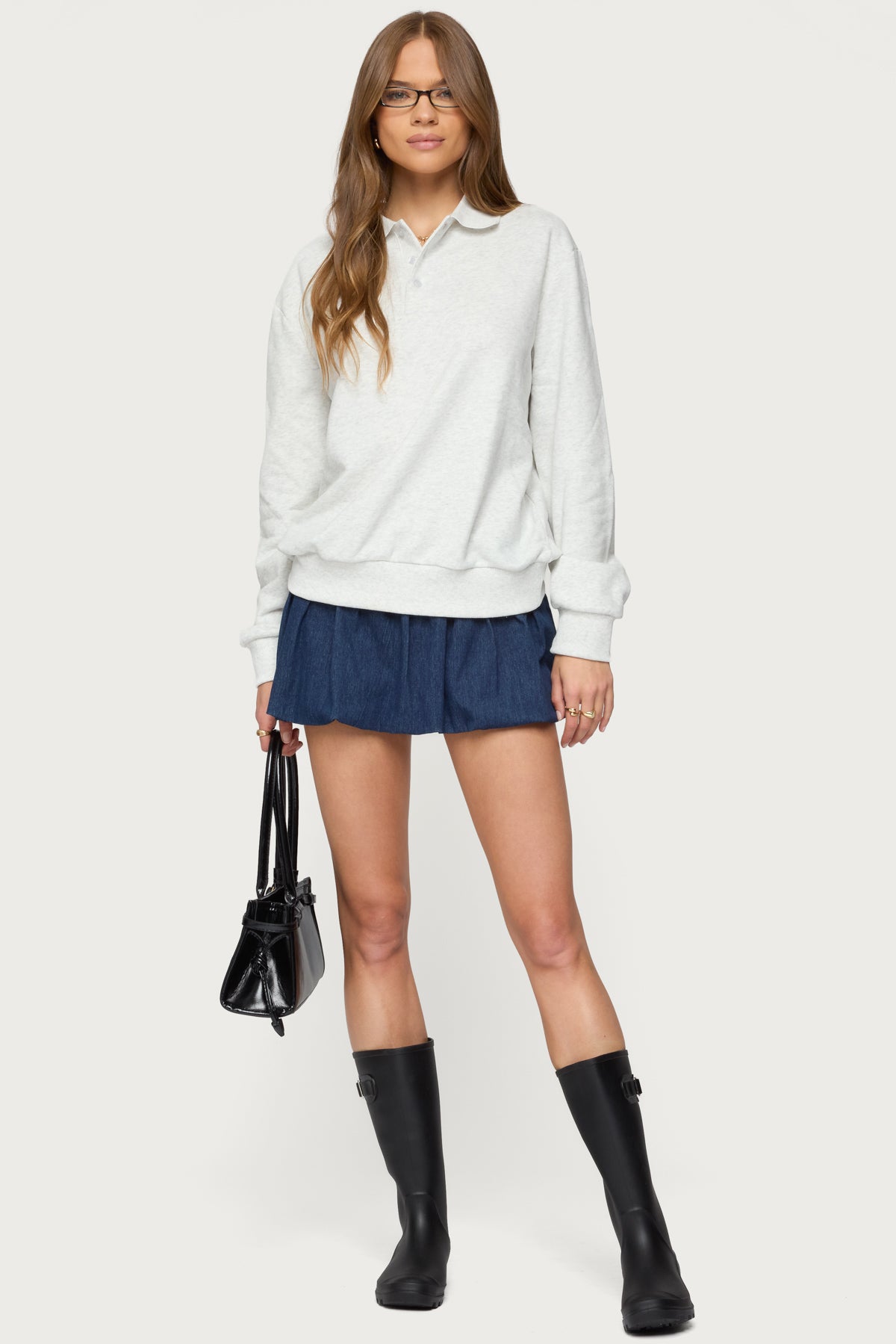 Scholar Oversized Polo Sweatshirt-Milans Time