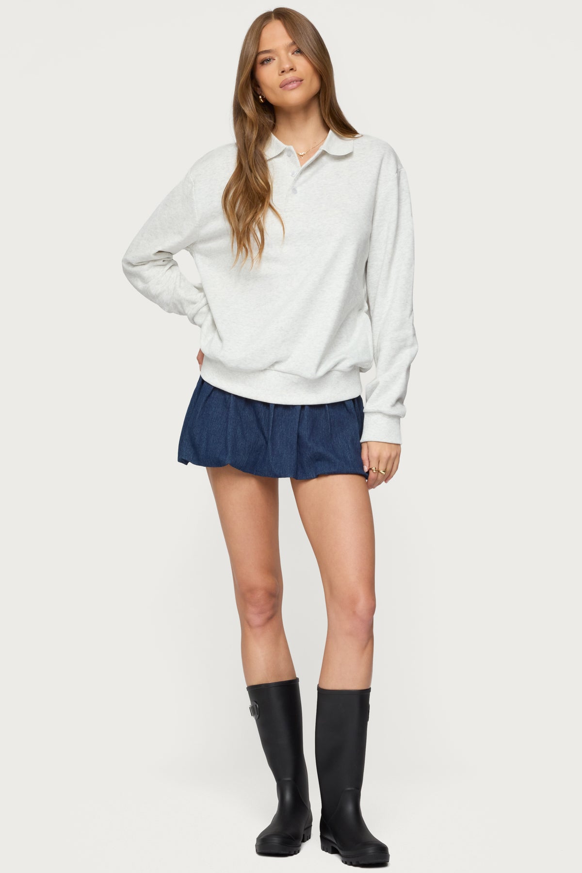 Scholar Oversized Polo Sweatshirt-Milans Time