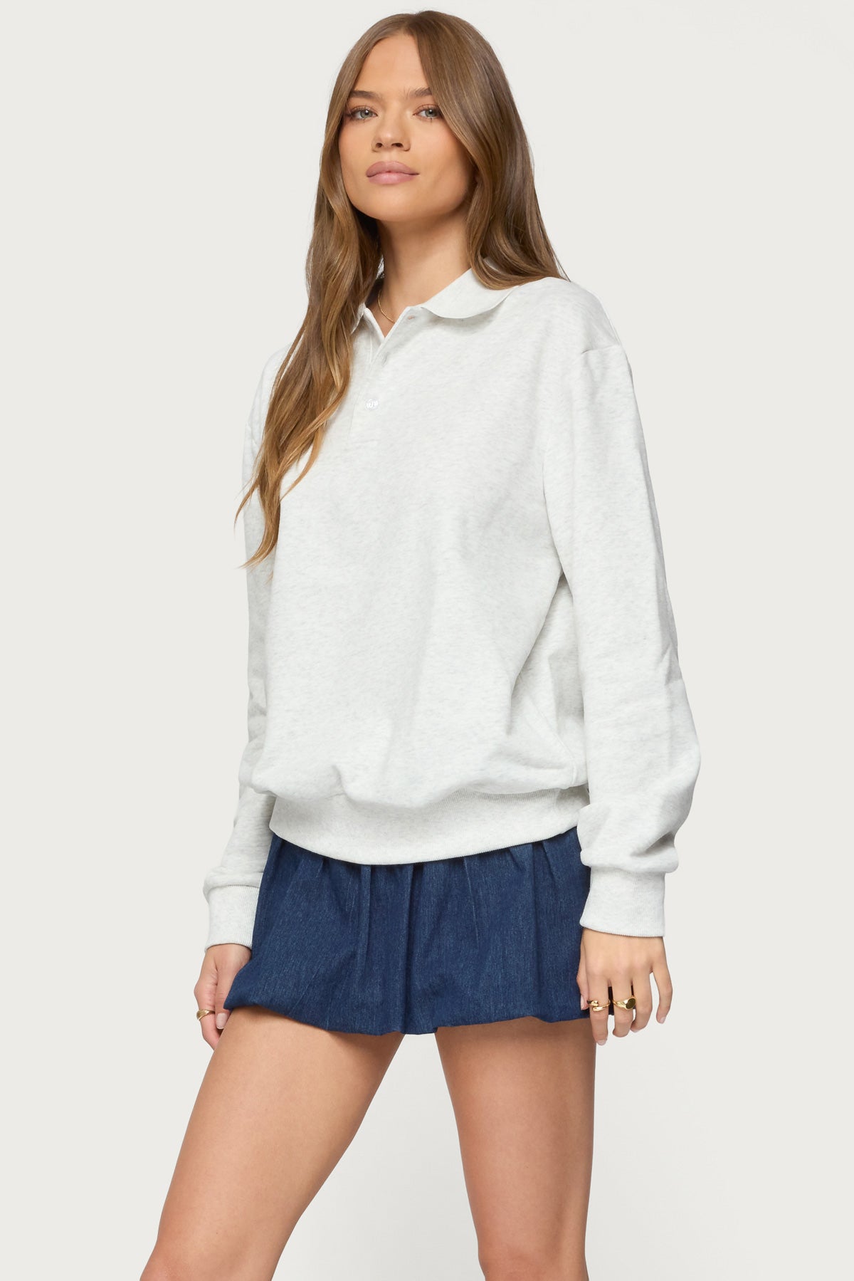 Scholar Oversized Polo Sweatshirt-Milans Time
