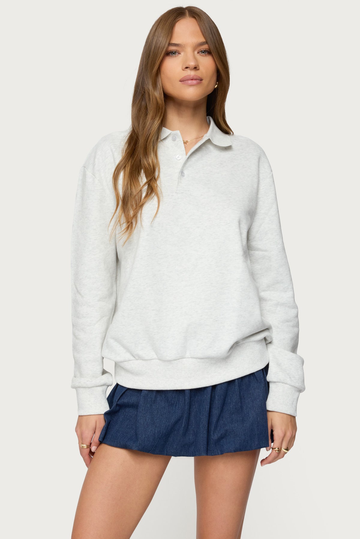 Scholar Oversized Polo Sweatshirt-Milans Time