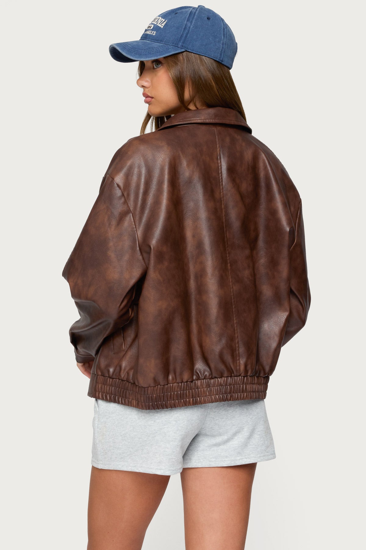 Ardella Oversized Faux Leather Jacket-Milans Time