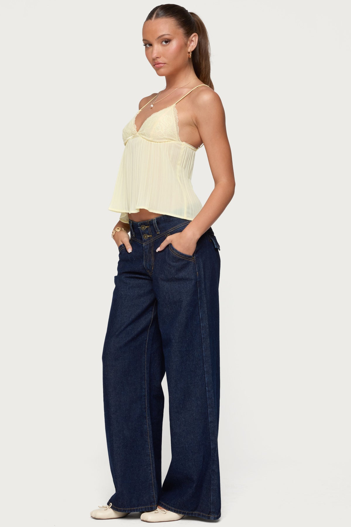 Meredith Low Rise Wide Leg Jeans-Milans Time