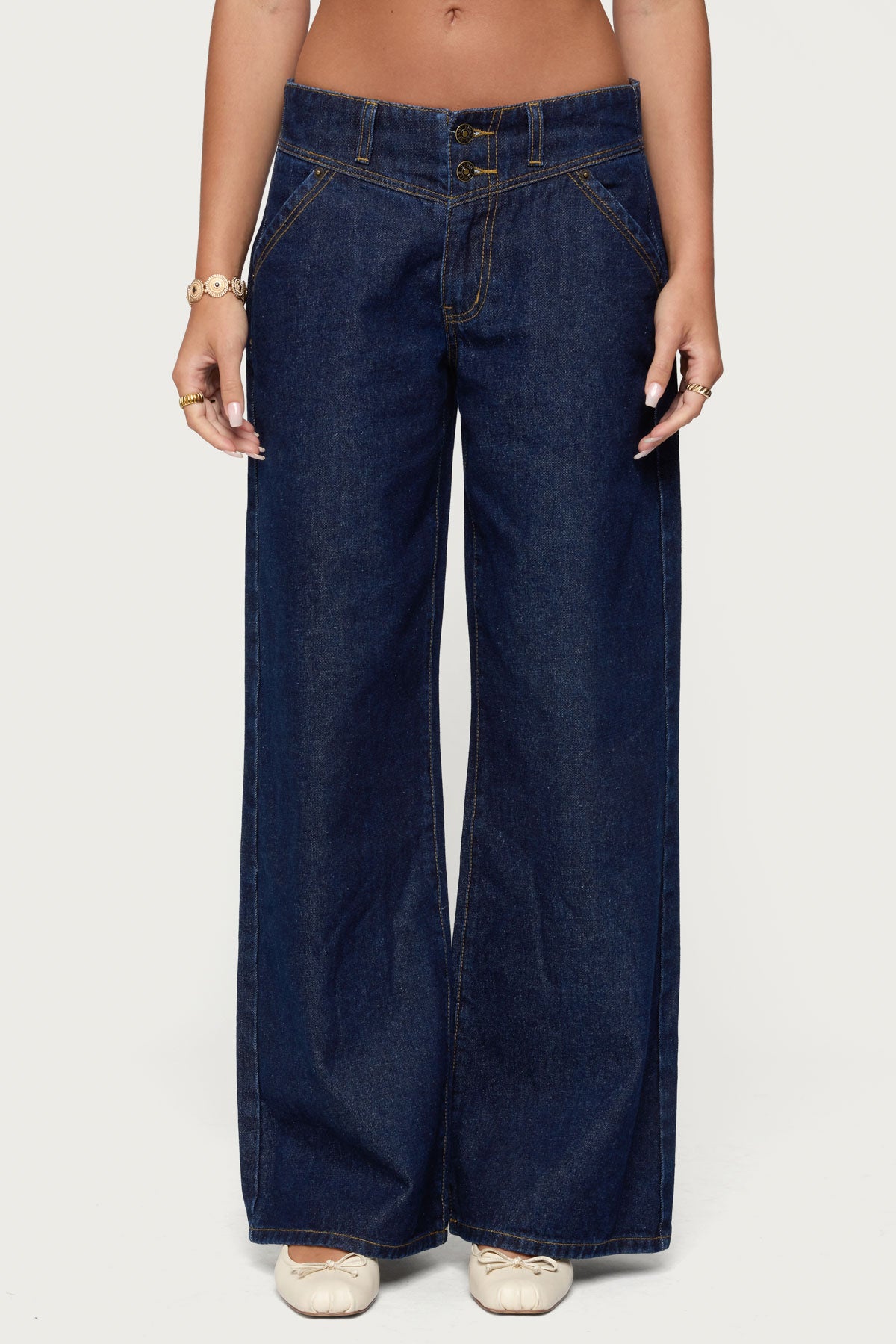 Meredith Low Rise Wide Leg Jeans-Milans Time