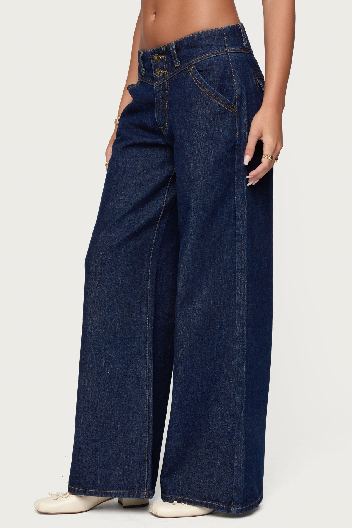 Meredith Low Rise Wide Leg Jeans-Milans Time
