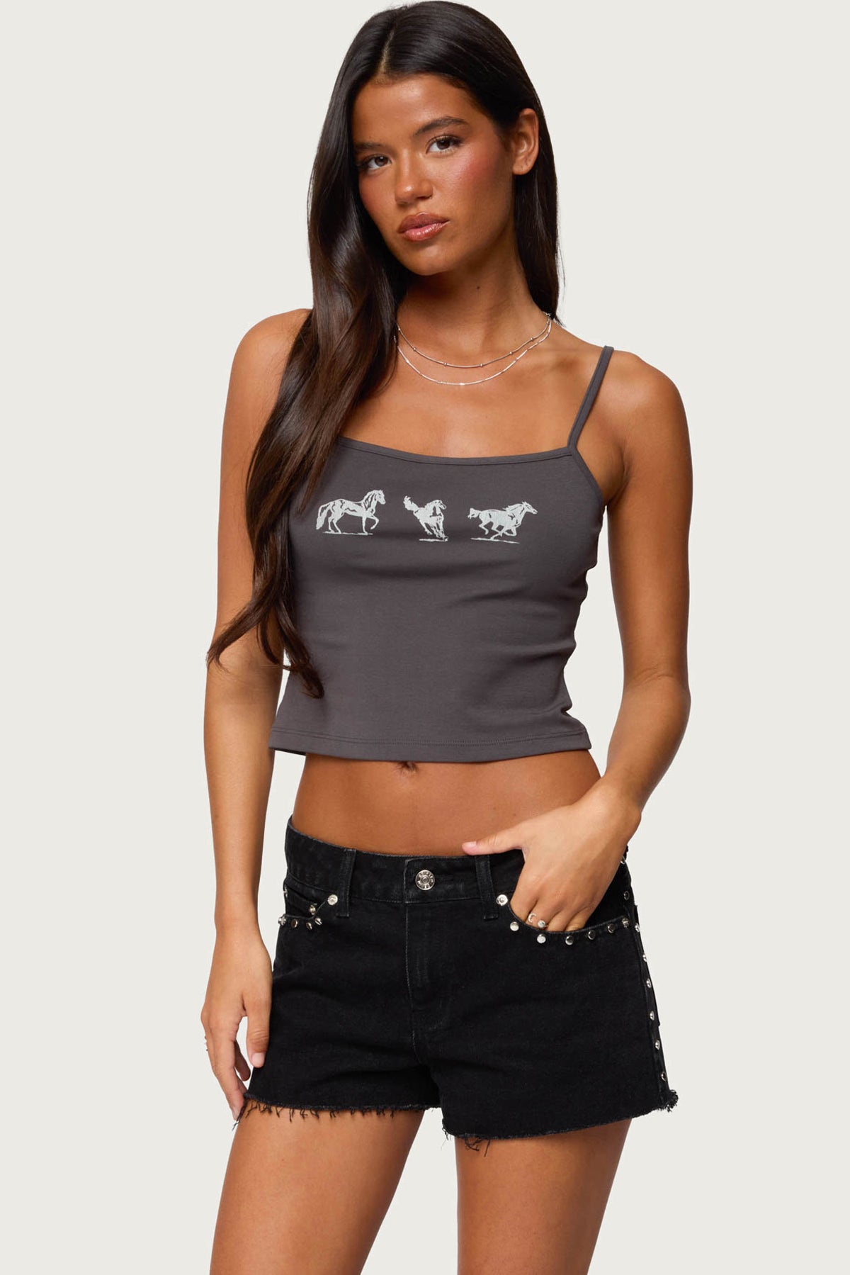 Wild Horses Graphic Tank Top-Milans Time