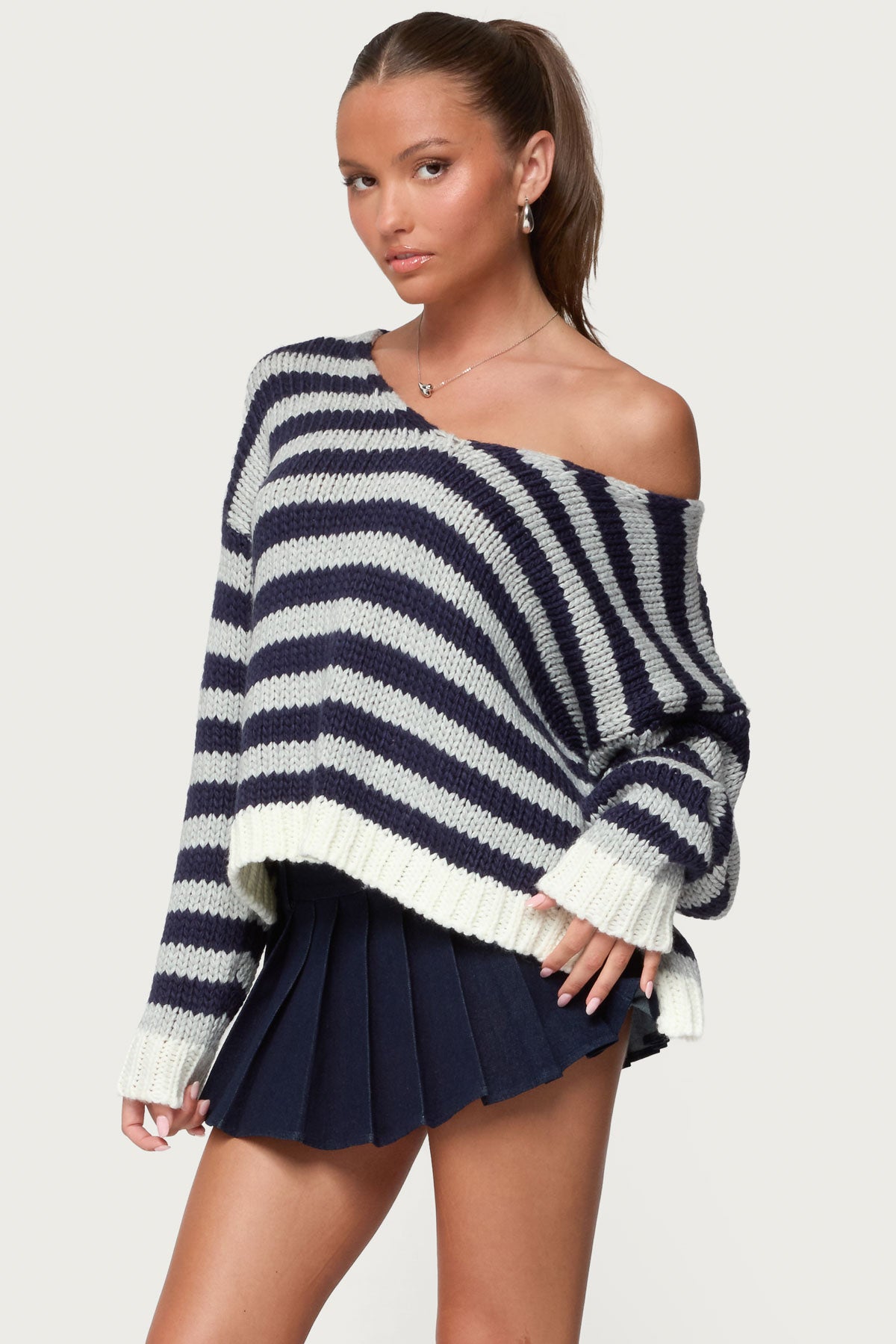 Eugenie Oversized Striped Sweater-Milans Time