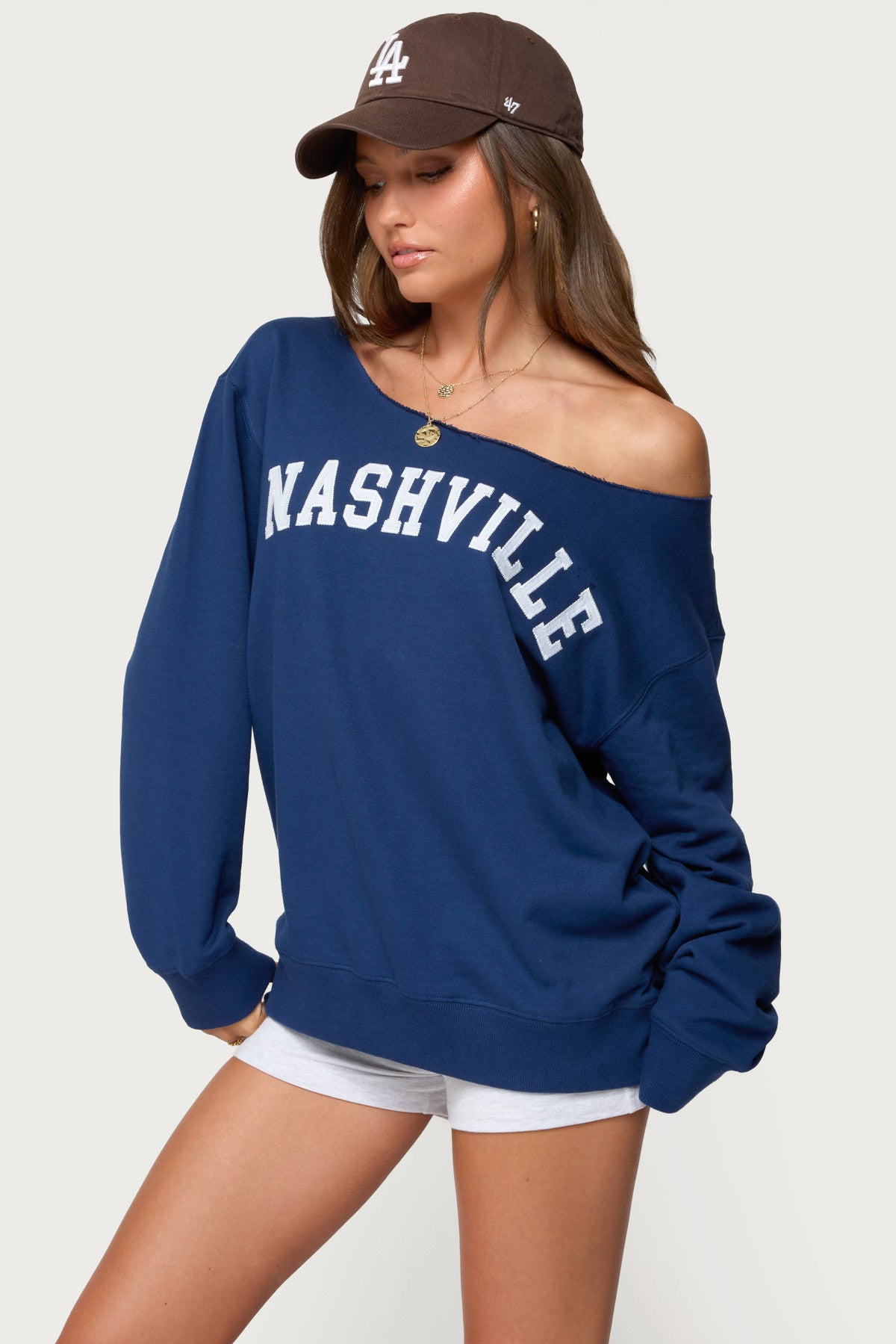 Nashville Oversized Wide Neck Sweatshirt-Milans Time