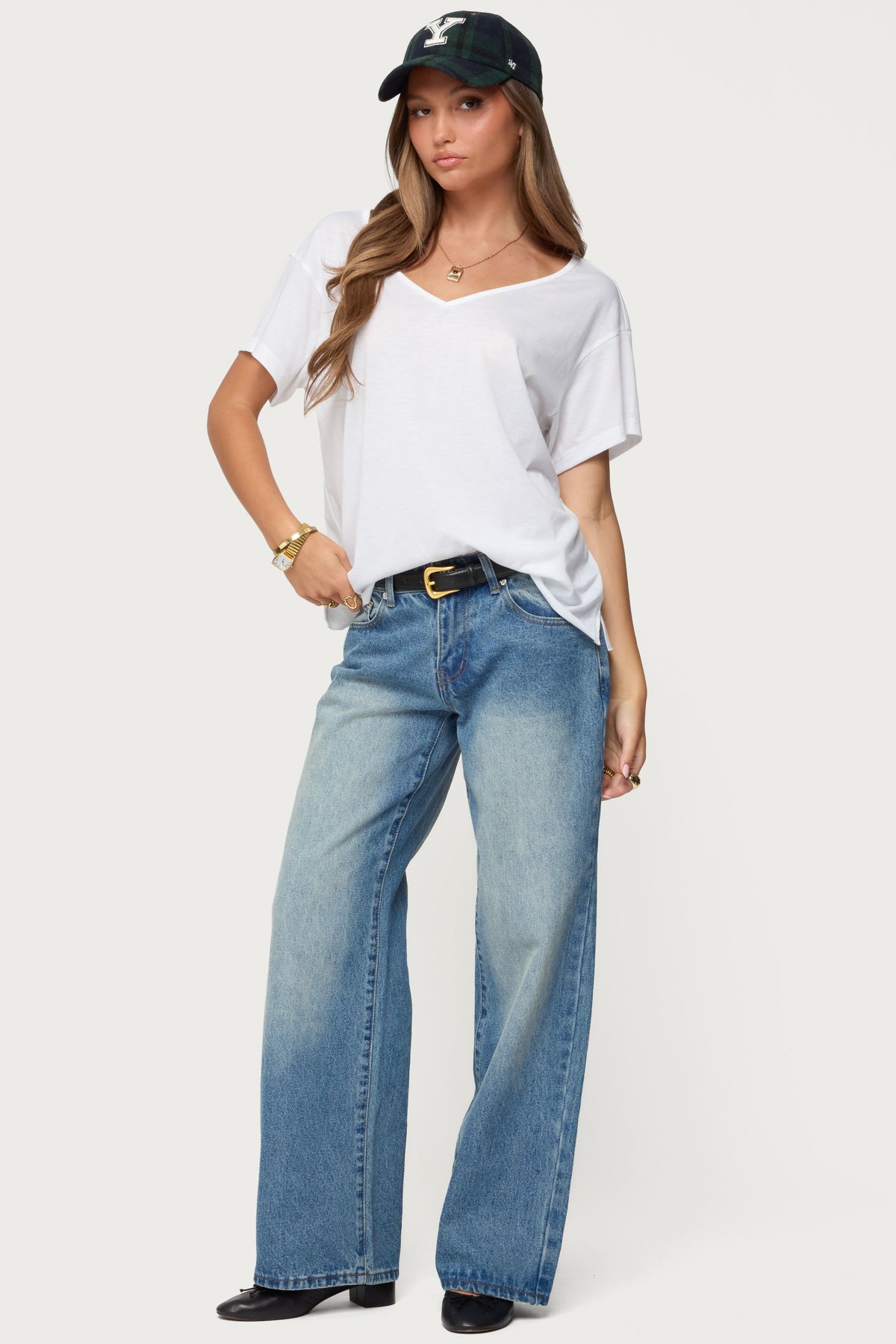 Sonora Oversized V Neck T Shirt-Milans Time