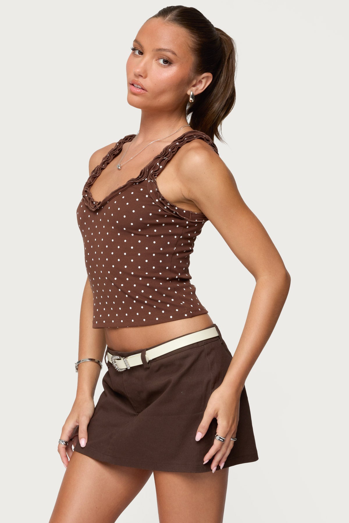 Pippin Ruffle Polka Dot Tank Top-Milans Time