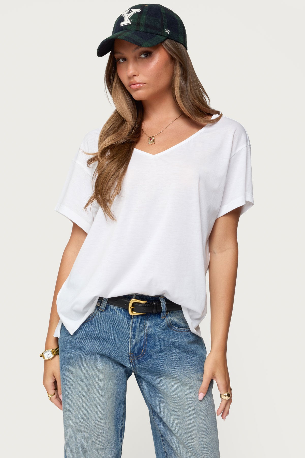 Sonora Oversized V Neck T Shirt-Milans Time