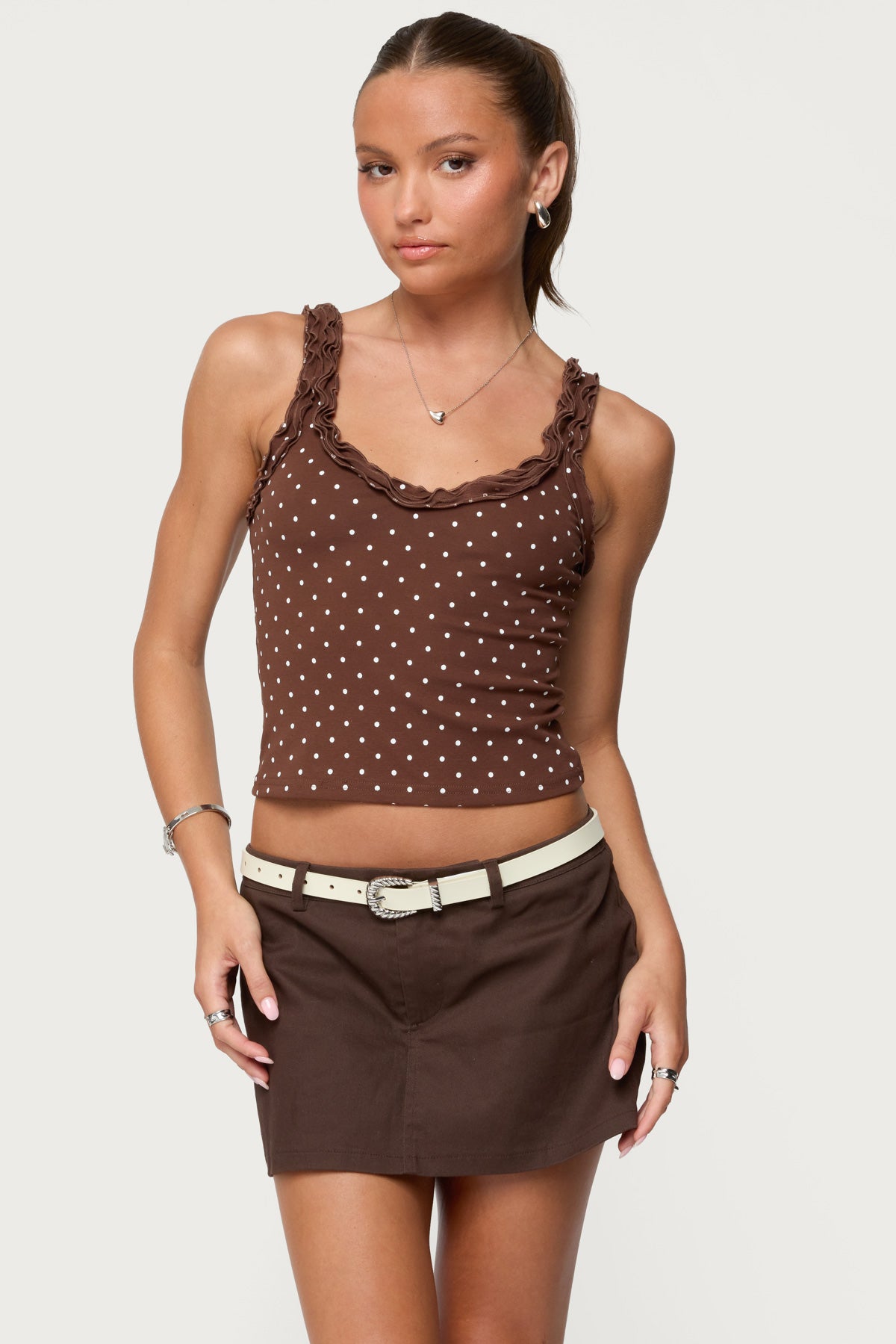 Pippin Ruffle Polka Dot Tank Top-Milans Time