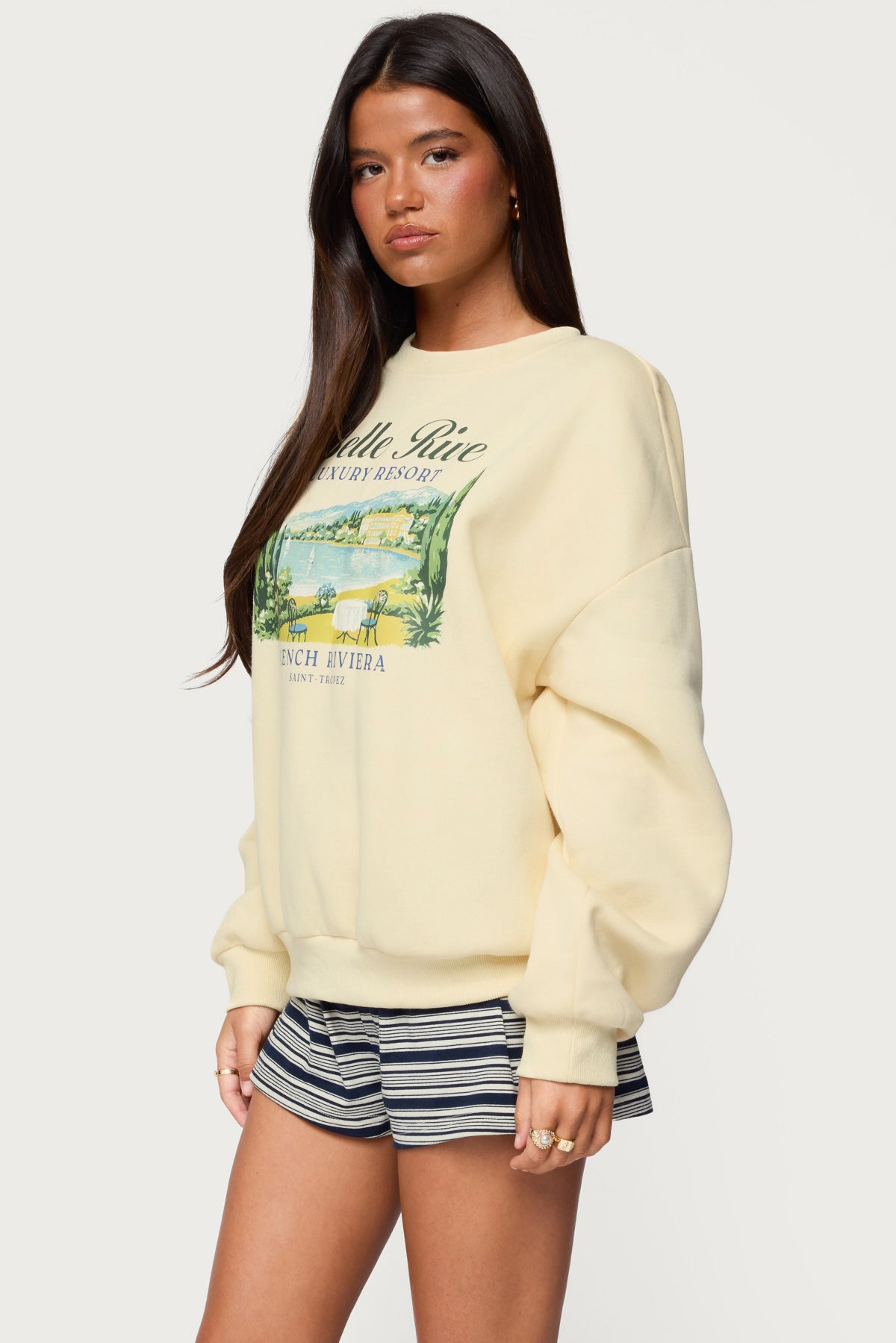French Riviera Oversized Sweatshirt-Milans Time