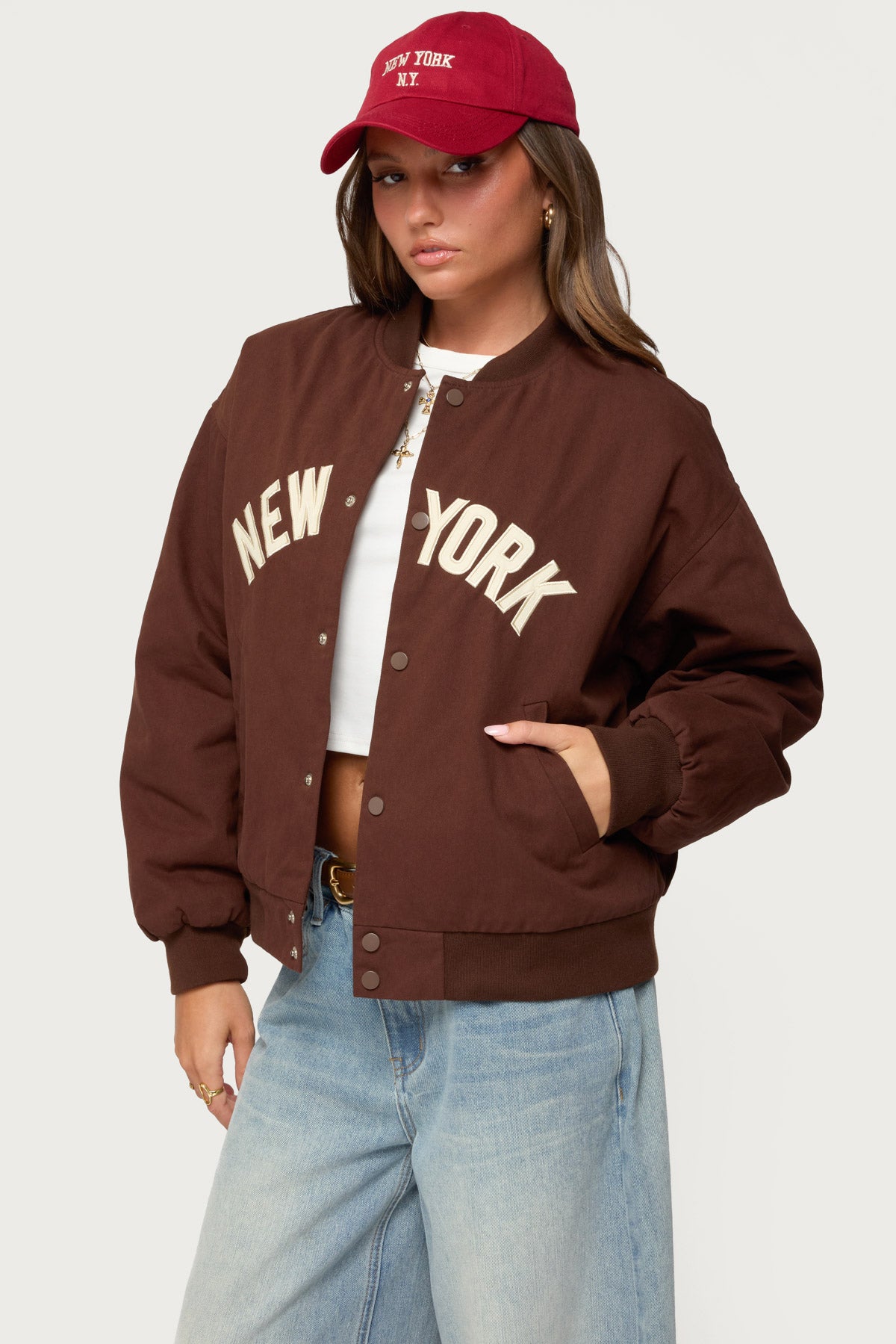 Big Apple Oversized Bomber Jacket-Milans Time