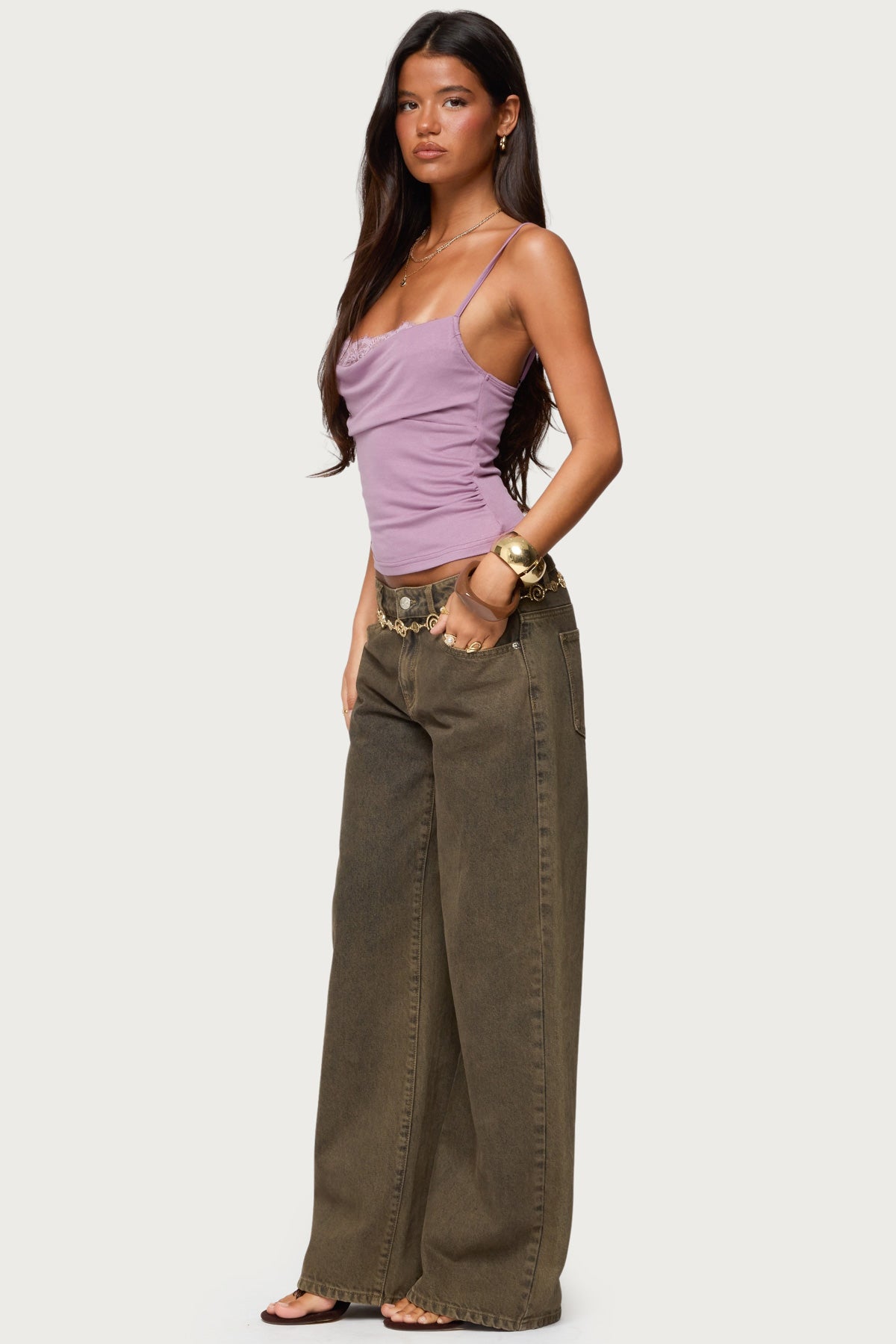 Bobbie Layered Lace Cowl Neck Top-Milans Time