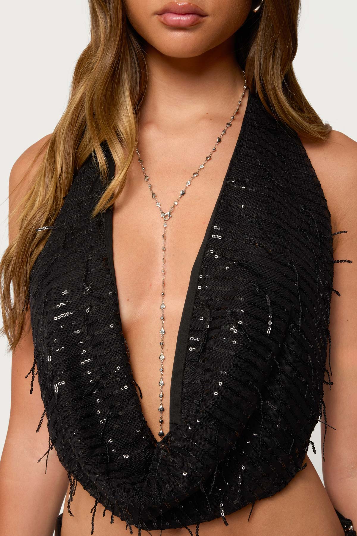 Heart & Diamond Cascading Necklace-Milans Time