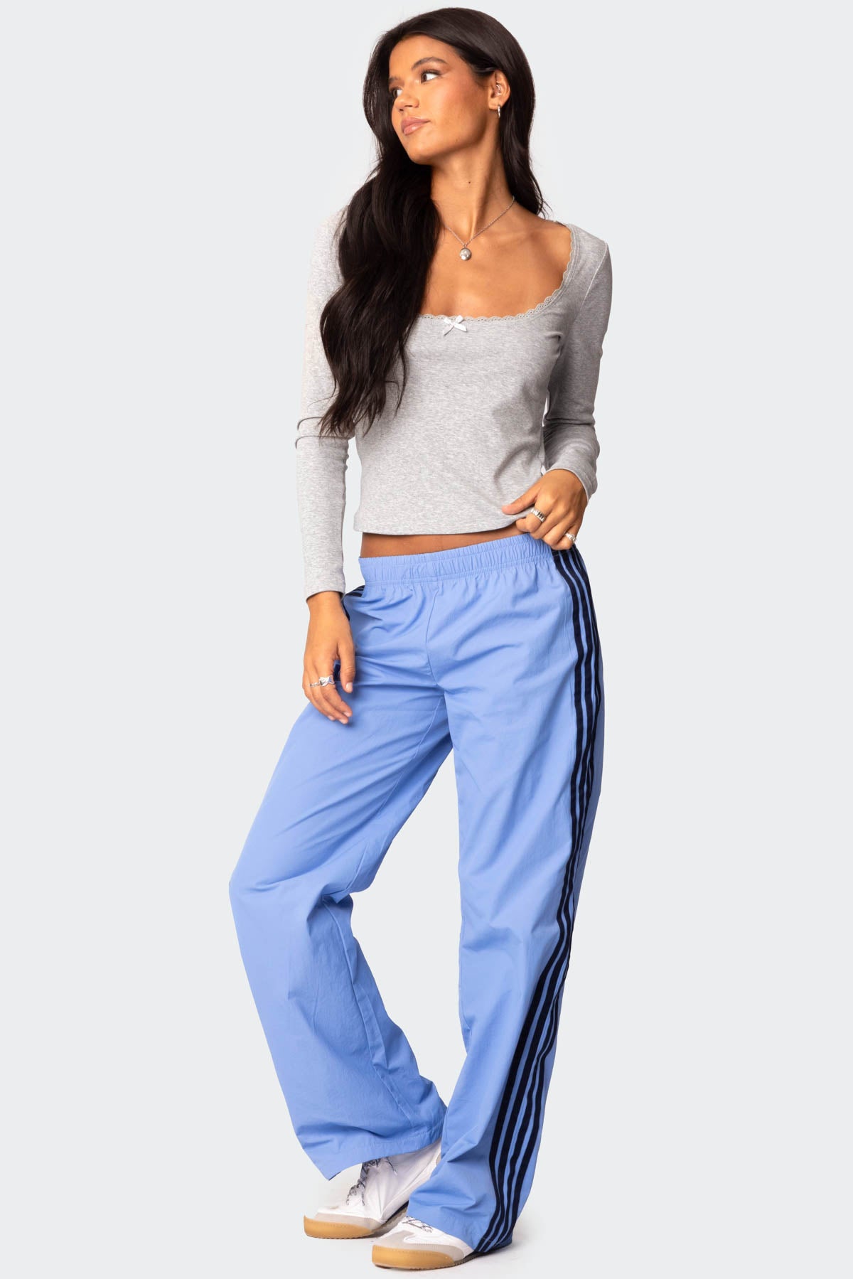 Mora Lace Trim Ribbed T Shirt-Milans Time