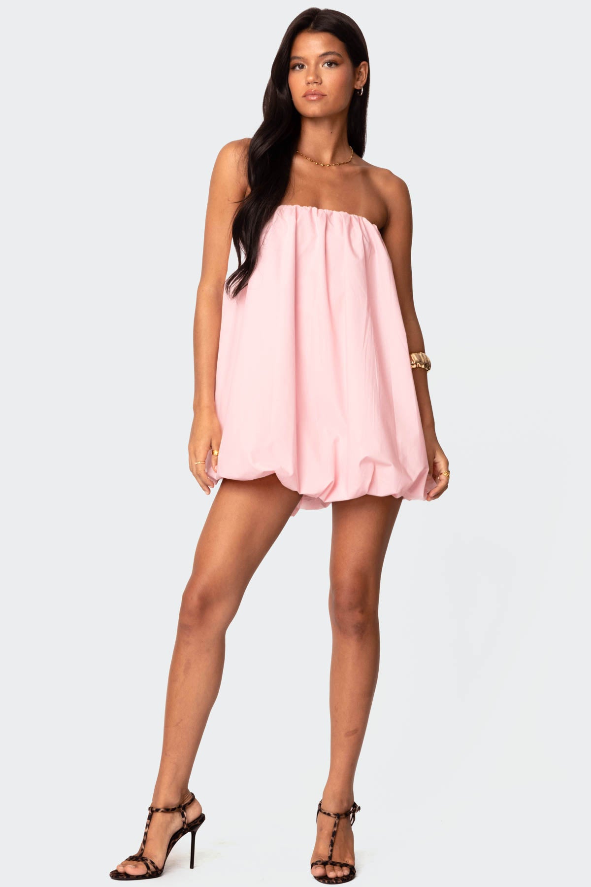 Met Strapless Bubble Mini Dress-Milans Time