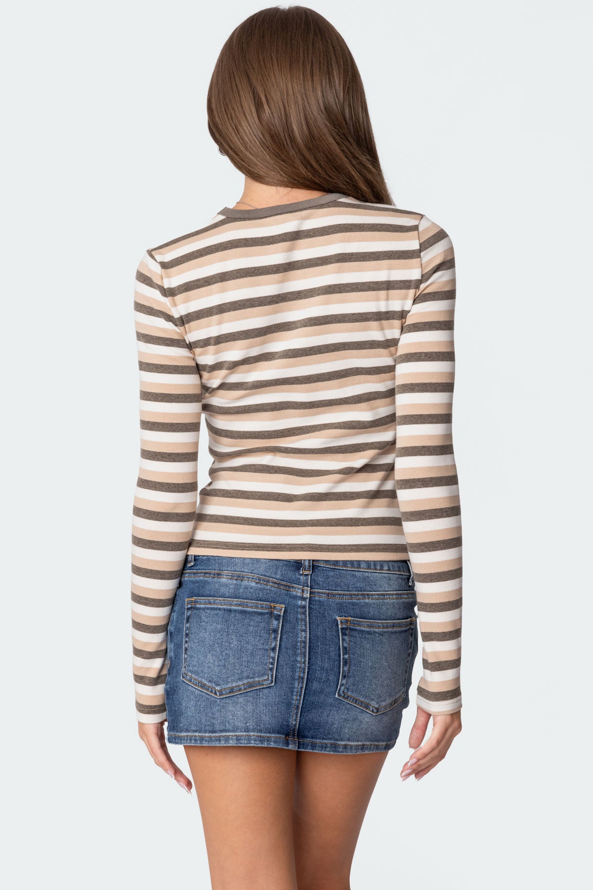 Sivan Striped Long Sleeve T Shirt-Milans Time